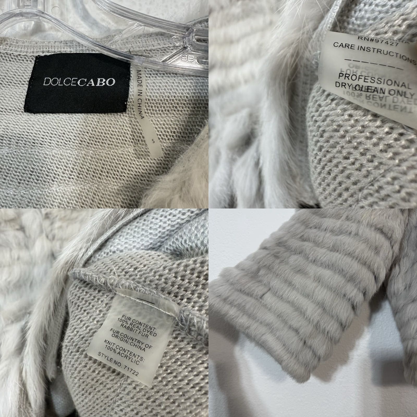 Vintage VINTAGE DolceCabo Fur Jacket Cardigan Top Rabbit Gray Soft Size S Womens Coat Size S / US 4 / IT 40 - 8 Thumbnail