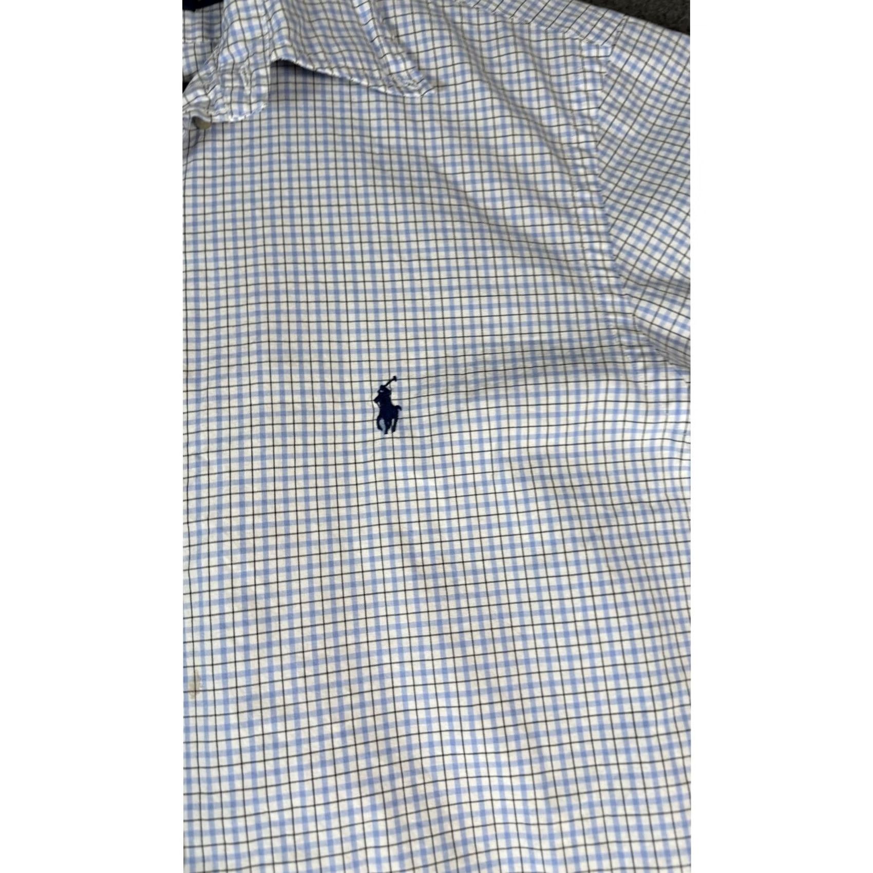 Ralph Lauren Ralph Lauren Slim Fit Button Down Dress Shirt Blue Checkered 17 34/35 Mens Size 46R - 2 Thumbnail