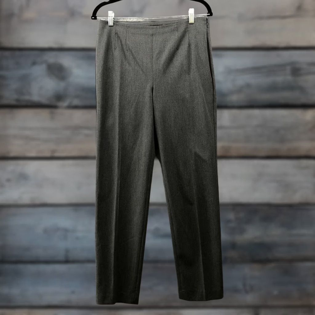 Talbots Talbots Bi-Stretch Straight-Leg Pants Womens 6 Gray Side Zipper Flat Front Dress Pants Regular Size 6 Womens Gray Size 28" / US 6 / IT 42 - 1 Thumbnail