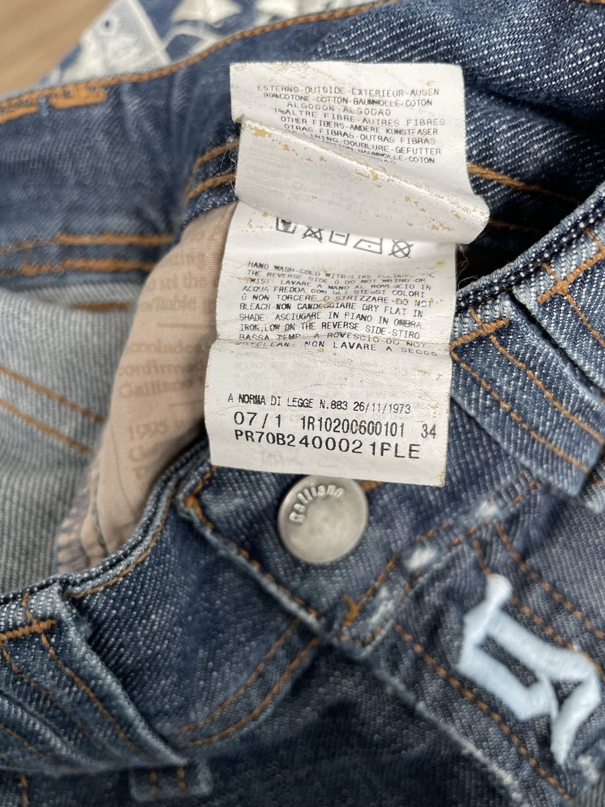 Designer × John Galliano × Vintage John Galliano Vintage Denim Jeans Trousers Coquette Pant Y2k Size 28" / US 6 / IT 42 - 12 Thumbnail