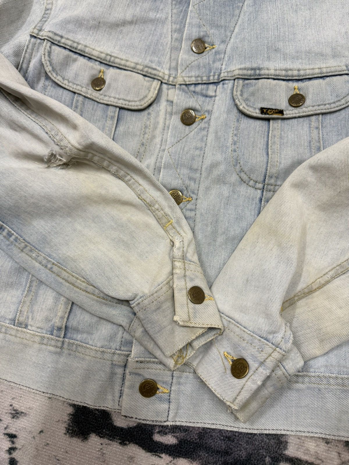 Lee 🔥Sun Faded🔥VINTAGE 90s LEE RIDER DISTRESSED DENIM JACKET Size US S / EU 44-46 / 1 - 11 Thumbnail
