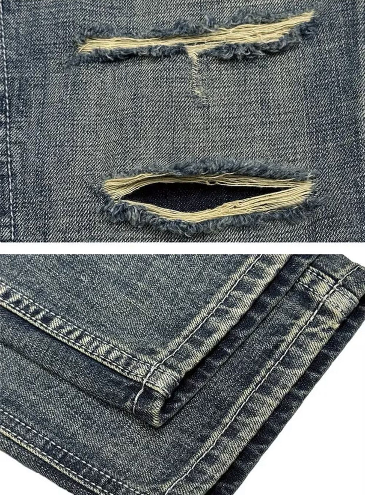 Ripped Patch Baggy Jeans