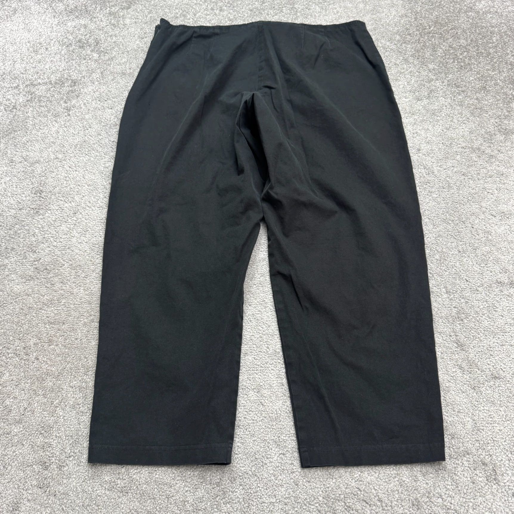 Eileen Fisher Eileen Fisher Pull On Ankle Pants womens Large Black Mid Rise Straight Leg 38x27 Size 36" / US 14 / IT 50 - 2 Thumbnail