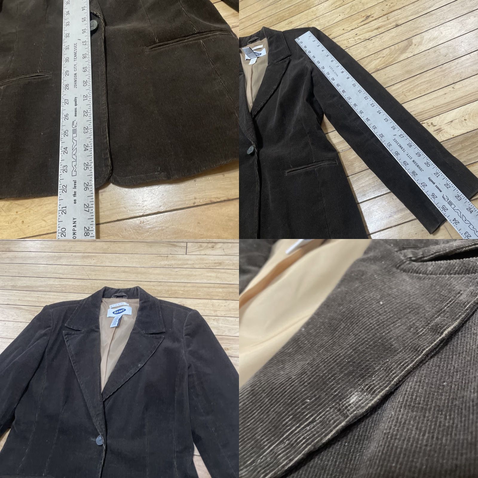 Old Navy VINTAGE Old Navy Corduroy Blazer Jacket Women S Brown Dark Line Holiday 2001 Size S / US 4 / IT 40 - 9 Thumbnail