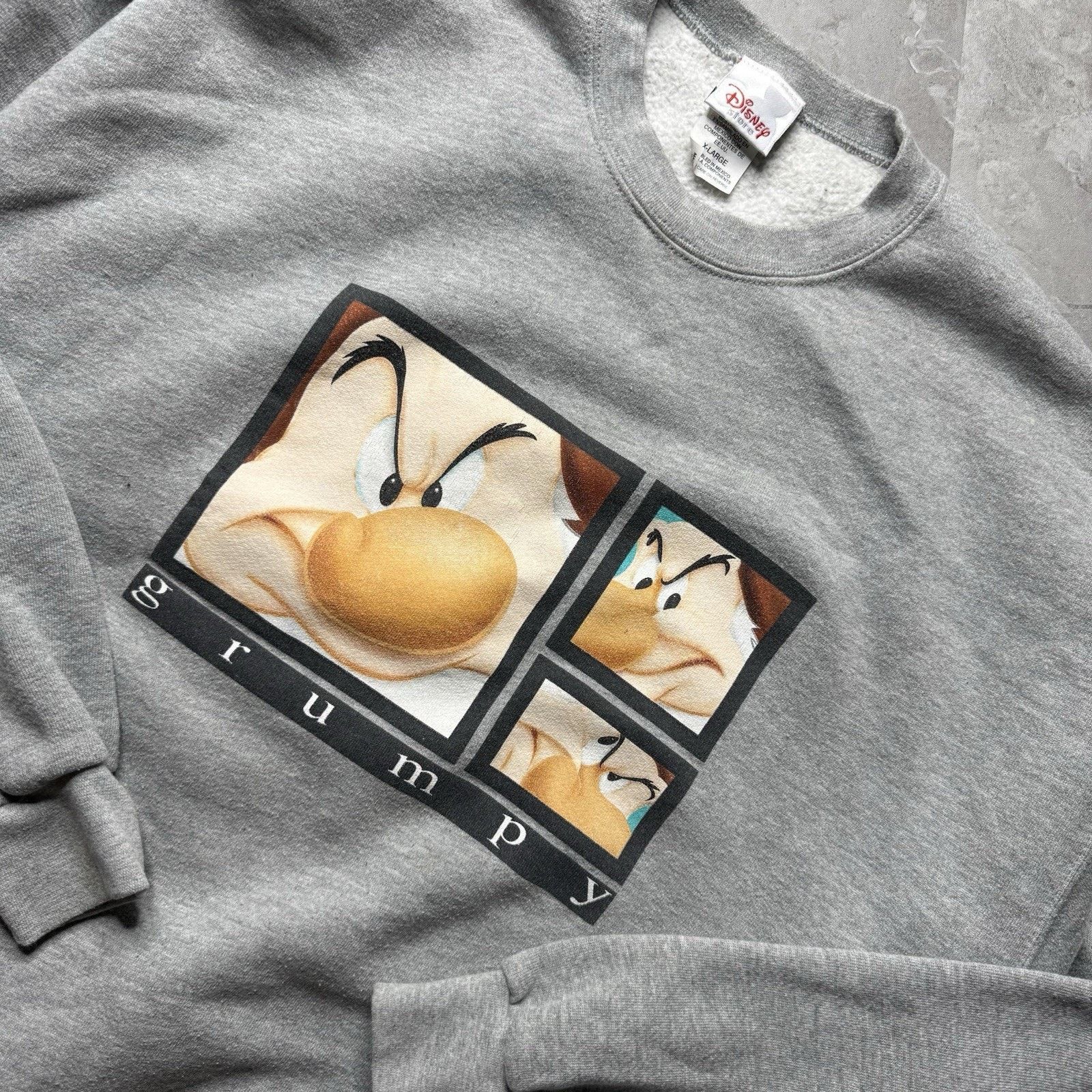 Vintage Vintage The Disney Store Grumpy Box Logo Gray Sweatshirt XL Size US XL / EU 56 / 4 - 1 Thumbnail