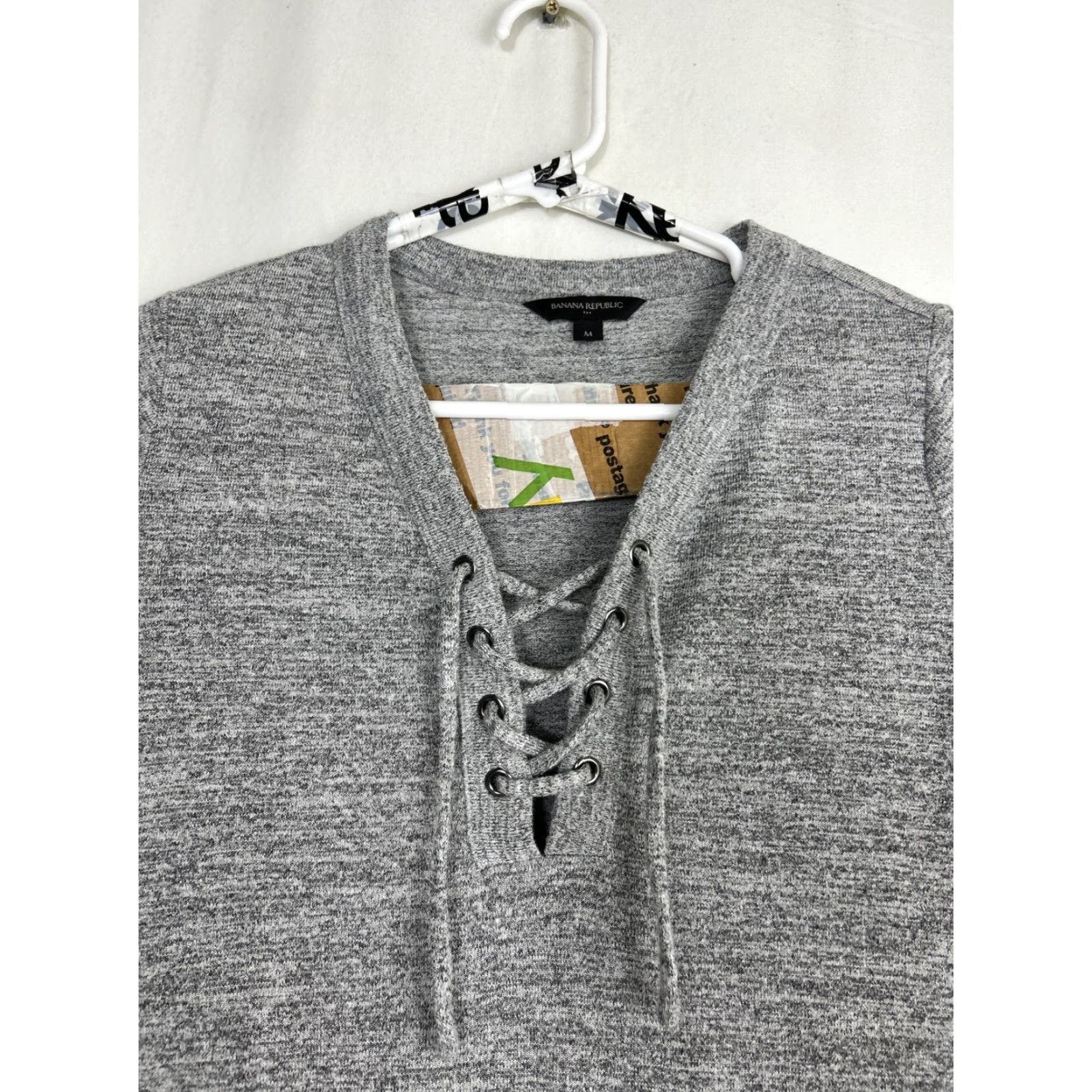 Banana Republic Banana Republic Womens M Henley Tie T-Shirt Gray Oversized Polyester Blend Shirts Mens Girls Womens Size M / US 6-8 / IT 42-44 - 3 Thumbnail