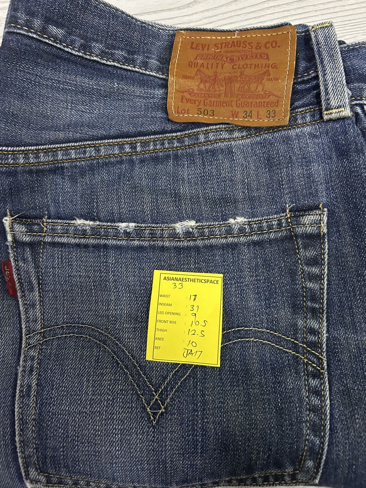 Levi's Levis 503 Relaxed Fit Blue Jeans Baggy Style Size US 33 - 13 Thumbnail
