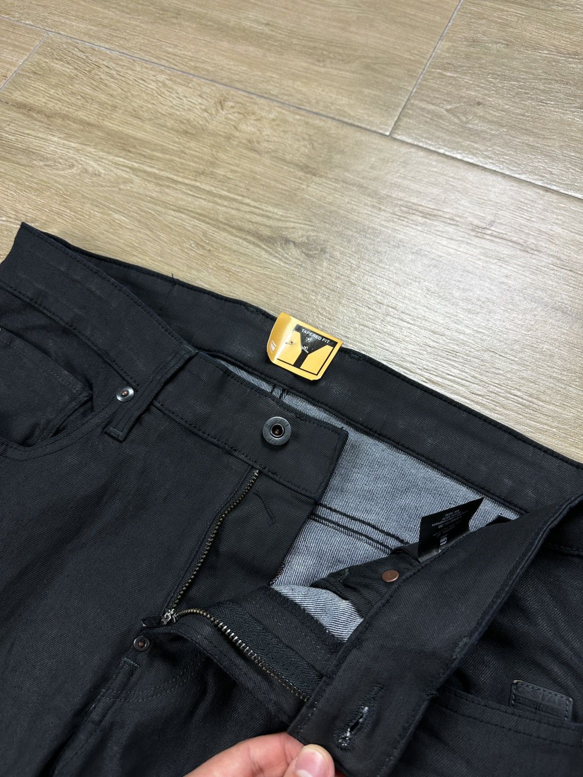G-Star NEW🏷️ G-Star Raw Revend Super Slim Waxed Denim Jeans Size US 33 - 4 Thumbnail
