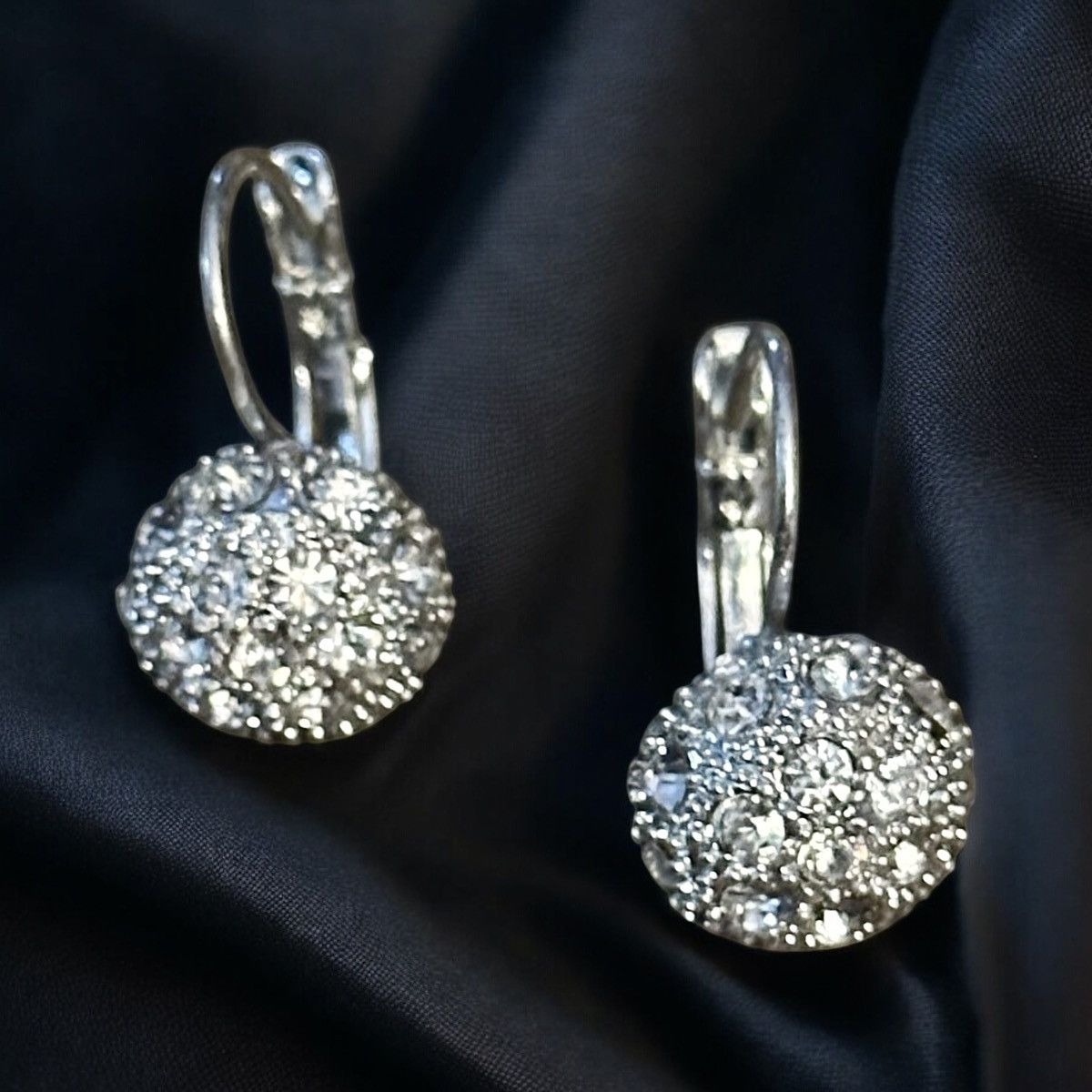 Other Silver tone paved crystal ball dangle earrings Size ONE SIZE - 1 Thumbnail