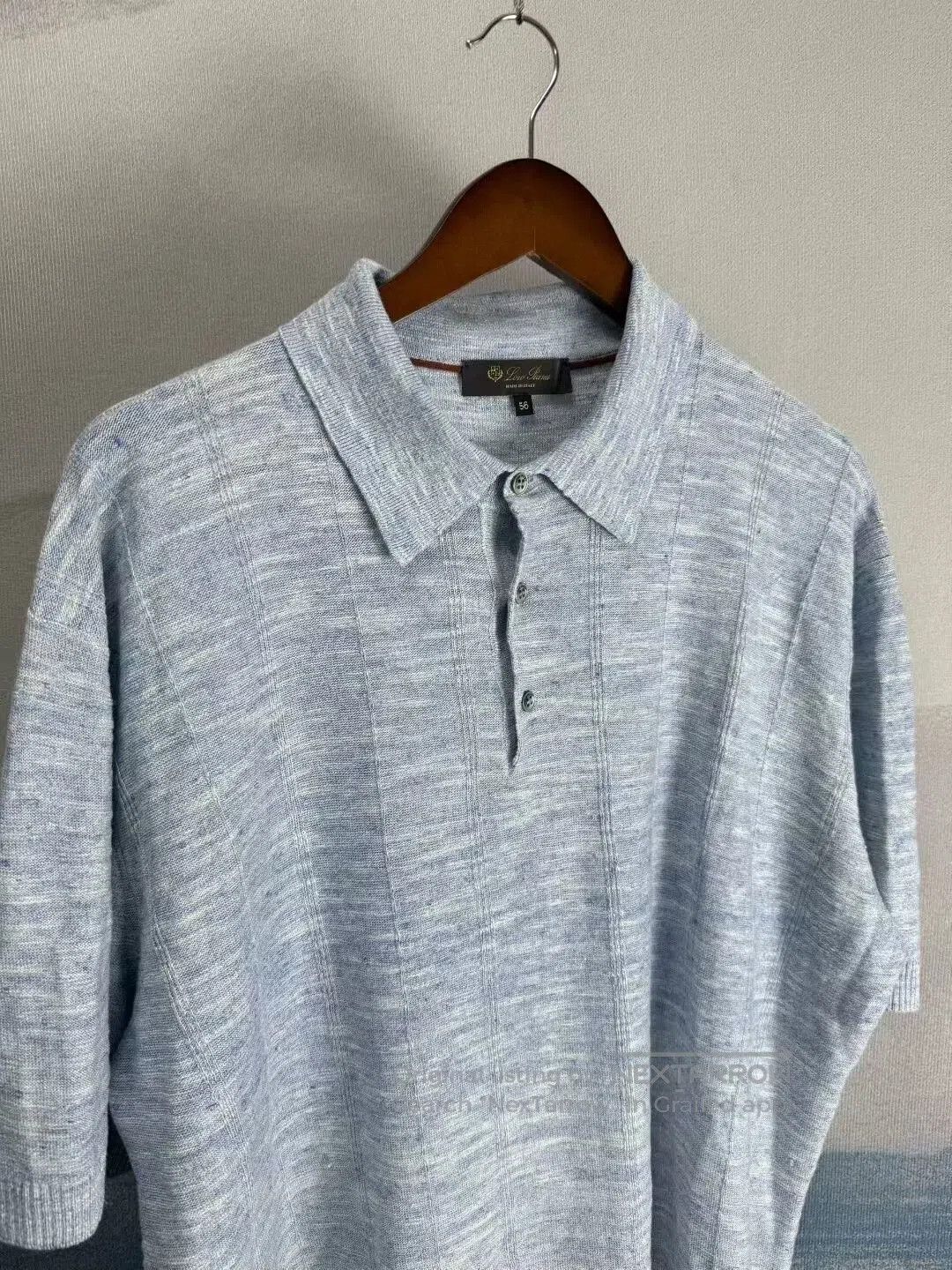 Loro Piana Loro Piana Misty Blue Linen Polo Shirt. Size US XXL / EU 58 / 5 - 3 Thumbnail