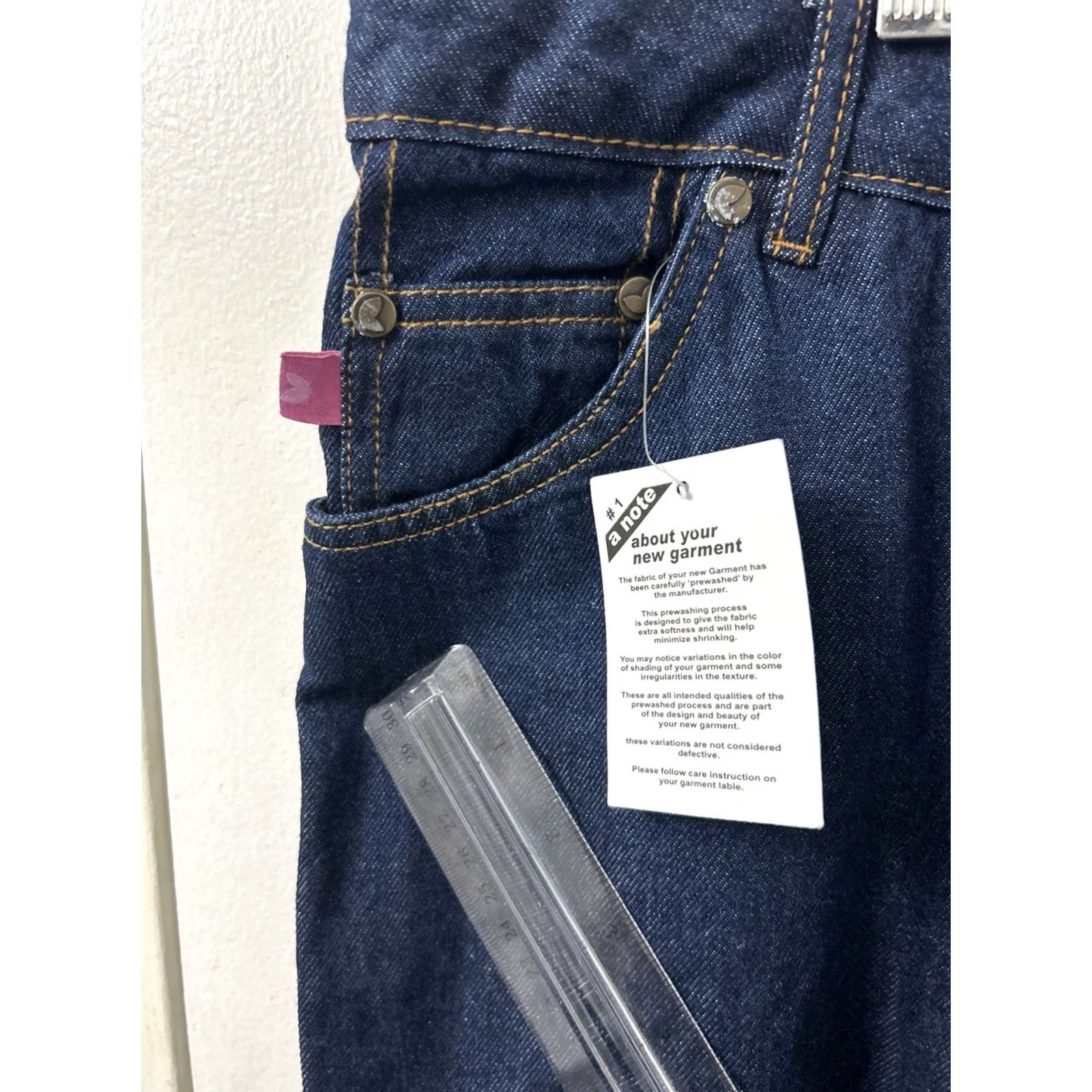 Vintage Woman Within Jeans Womens 20x28 Dark Wash Natural Fit Straight Leg Denim NWT Size 42" / US 20 - 6 Thumbnail