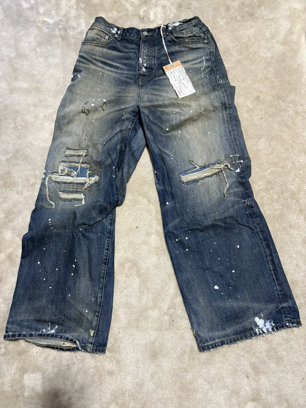 No Faith Studios NO FAITH STUDIOS SUN FADED DUNE BAGGY DENIM | Grailed