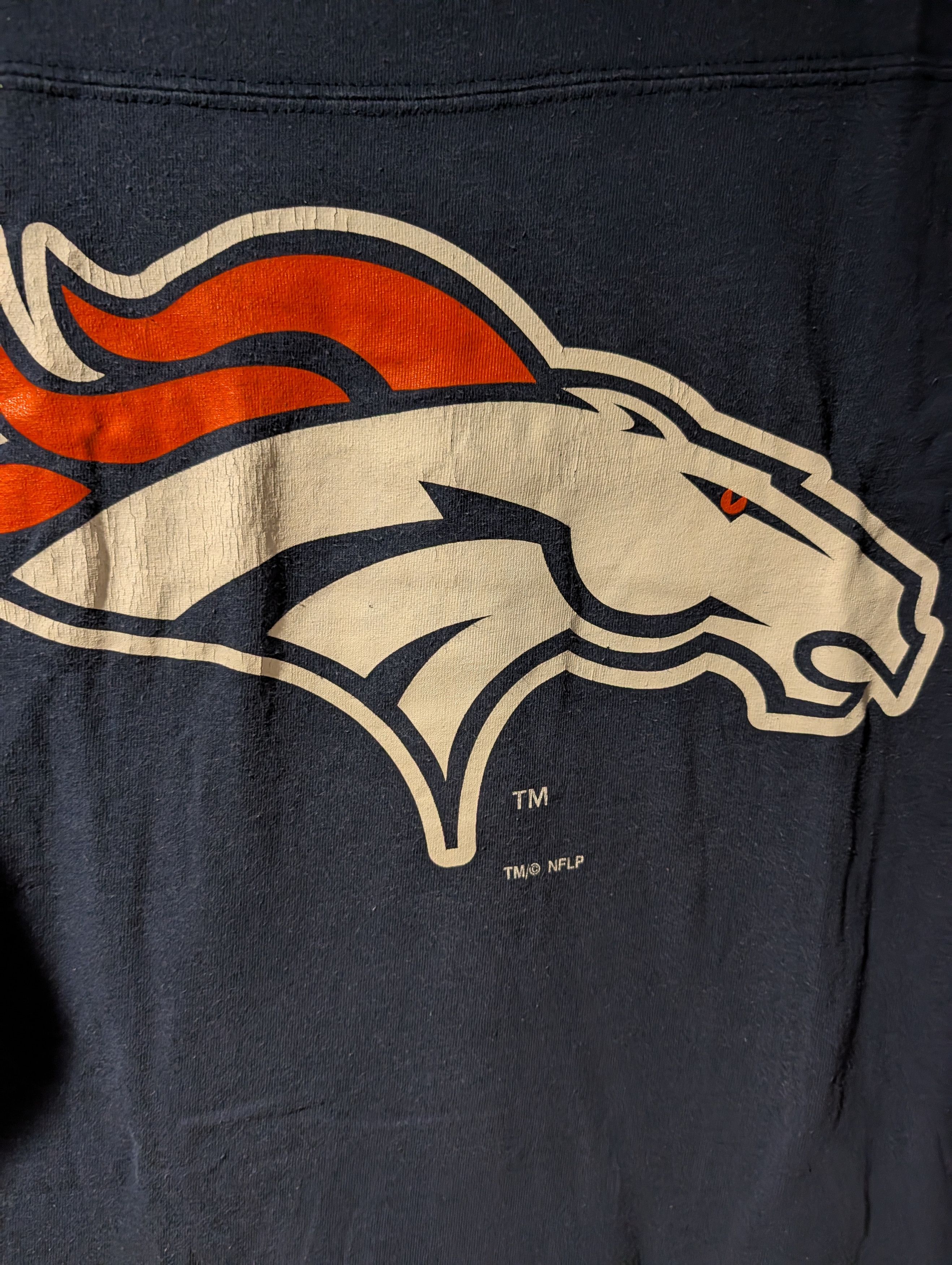 NFL Vtg John Elway Denver Broncos NFL Big Graphic T-Shirt Navy Size US L / EU 52-54 / 3 - 5 Thumbnail