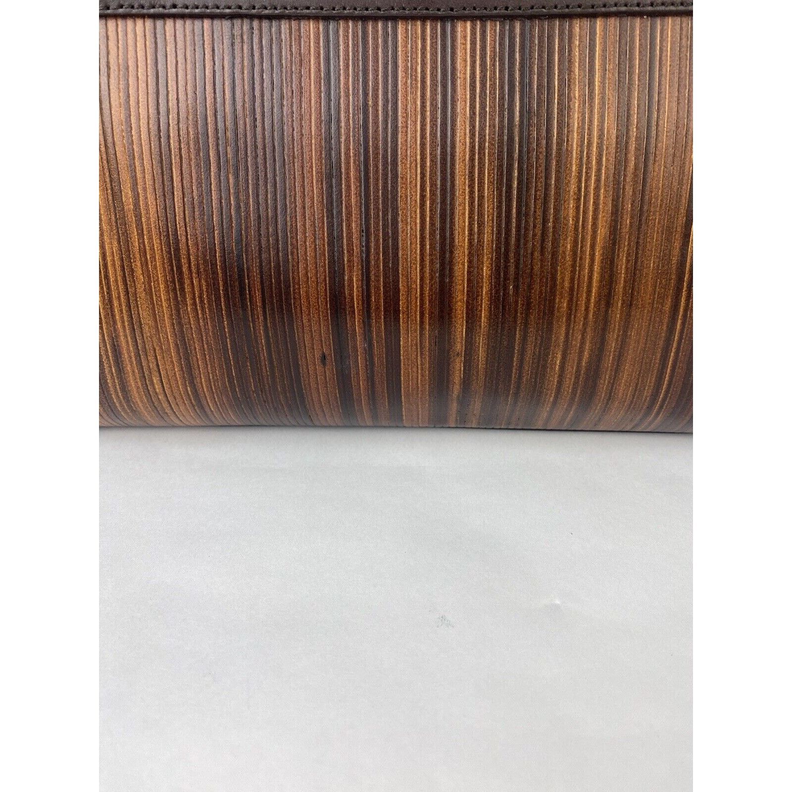 BRAHMIN NWT Brahmin Lenox Brown Balsa Textured Leather Clutch Purse Size ONE SIZE - 8 Thumbnail