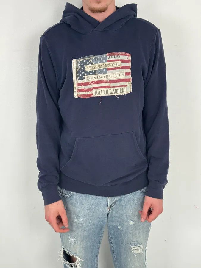 Polo Ralph Lauren 2010s Ralph Lauren Navy USA Flag Hoodie Size US M / EU 48-50 / 2 - 2 Thumbnail
