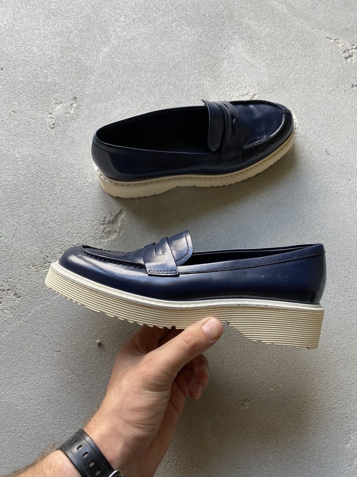 Prada × Vintage PPRADA 38 Slippers Moccasins Slip-Ons Low Shoes B Blue Size US 8 / IT 38 - 1 Thumbnail
