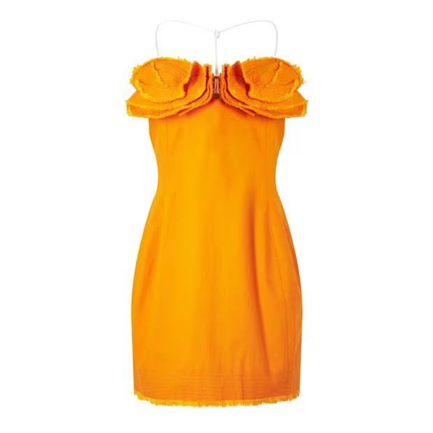 Jacquemus o1g2r1mq1024 Mini Dress in Orange Size M / US 6-8 / IT 42-44 - 1 Thumbnail