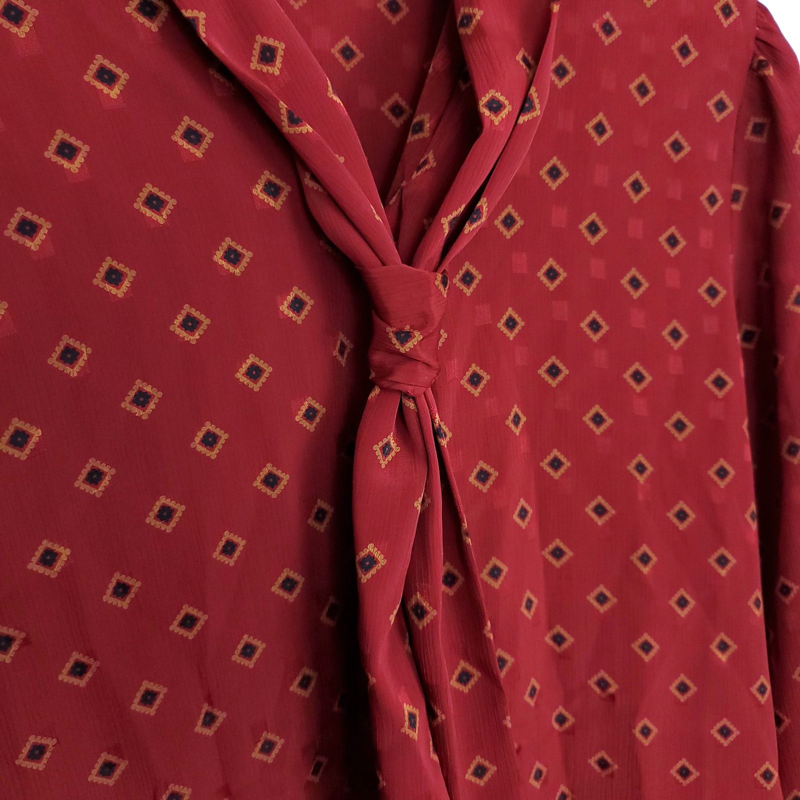 Other Vintage 70's Russ Sheer Bow Neck Tie Blouse M-L Size M / US 6-8 / IT 42-44 - 4 Thumbnail