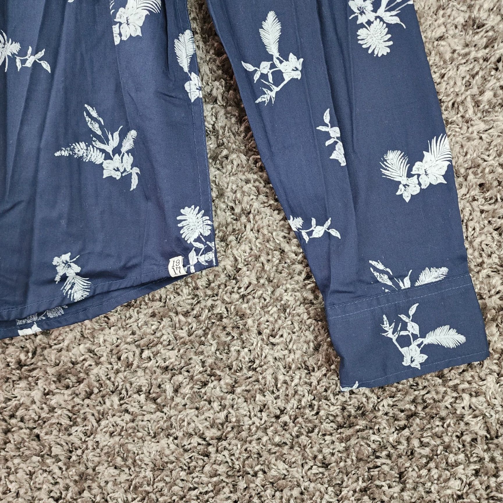 Sovereign Code Sovereign Codes Mens Blue Floral Long Sleeve Button-Up XL Shirt Size US XL / EU 56 / 4 - 4 Thumbnail