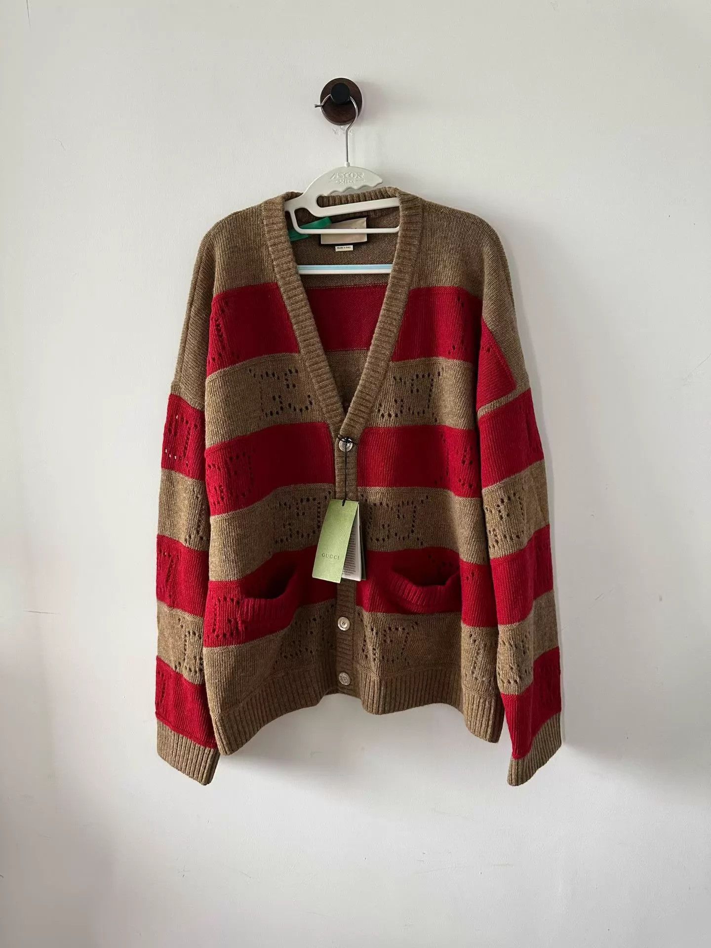 Gucci Gucci Striped Cutout All-Over Print Cardigan XL New Size US XL / EU 56 / 4 - 1 Thumbnail