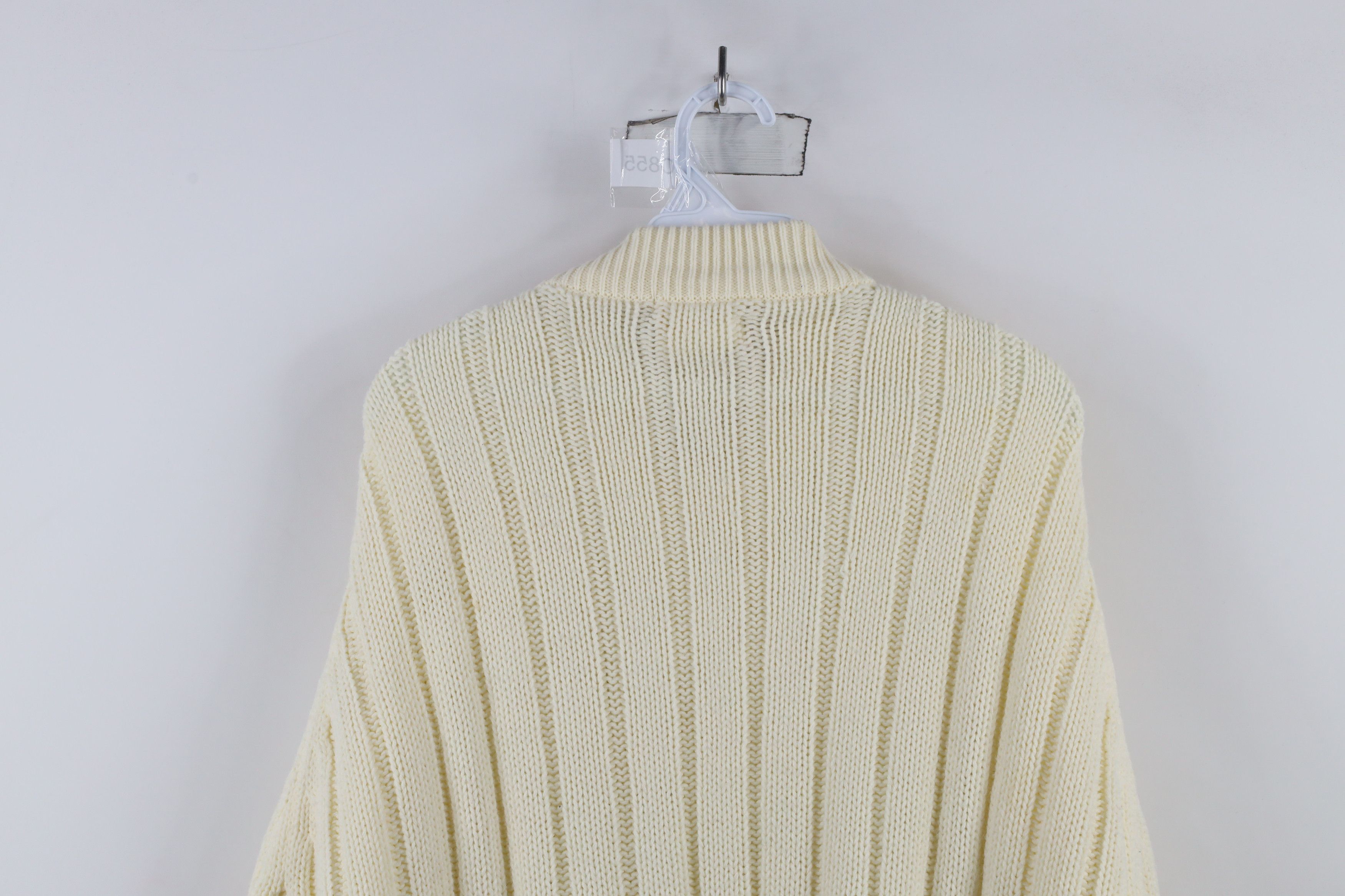 Vintage Vintage 70s Streetwear Cable Knit Fisherman Sweater Cream Size US L / EU 52-54 / 3 - 11 Thumbnail
