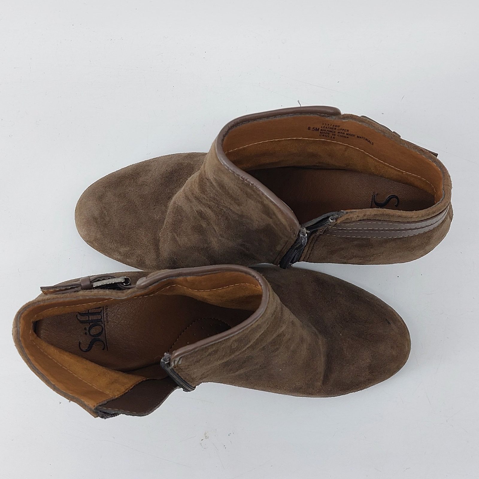 Other Sofft Womens Booties Suede Ankle Brown Heel Zipper 8.5M Size US 8.5 / EU 41-42 - 11 Thumbnail