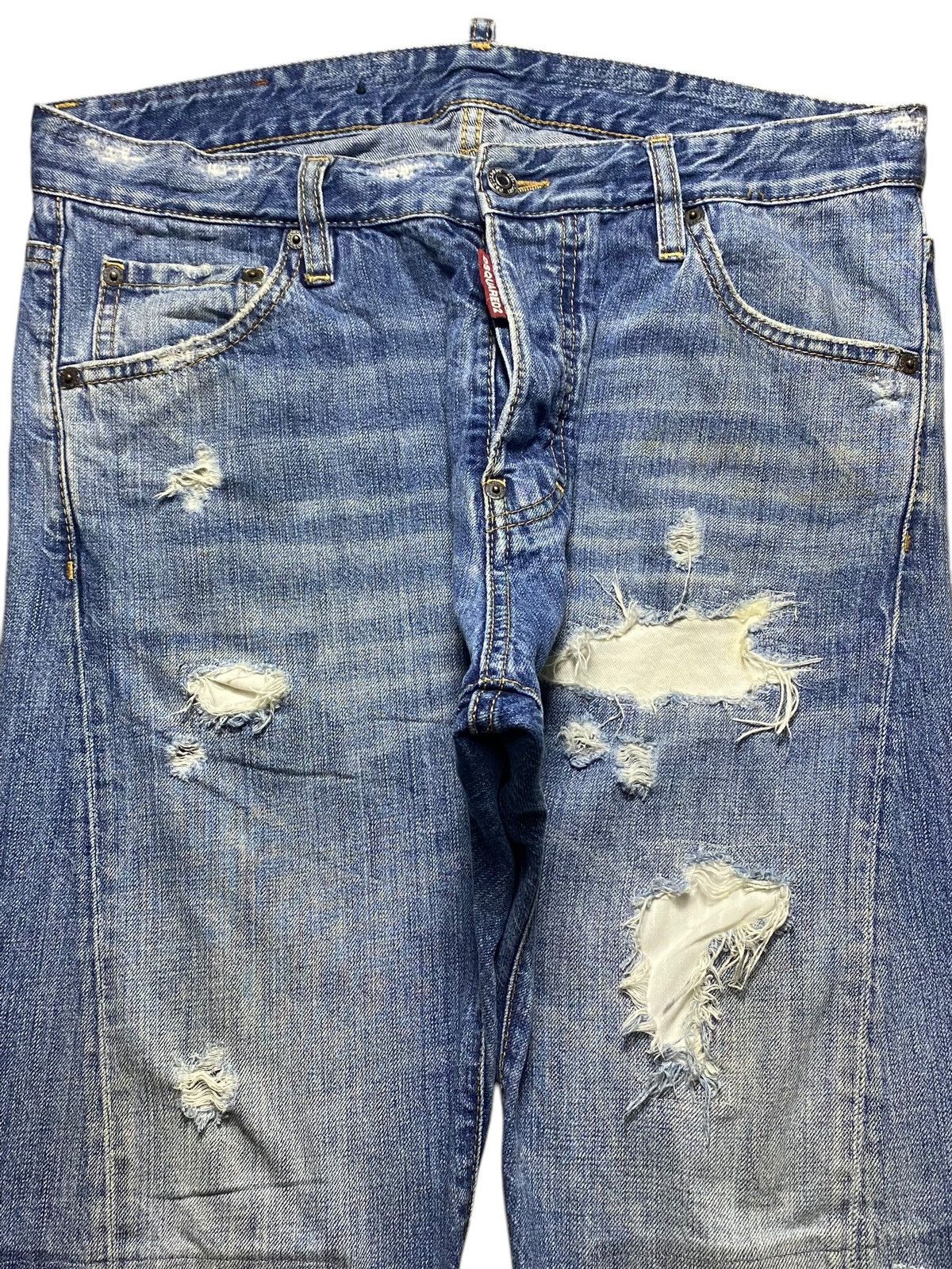 Dsquared2 Vintage Dsquared2 Blue Wash Distressed Skinny Jeans Size US 33 - 3 Thumbnail