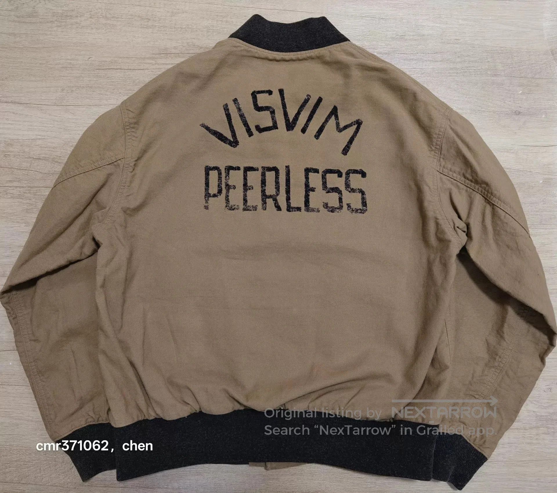Visvim Beige Bomber Jacket with Black Trim, Size M. Size US M / EU 48-50 / 2 - 5 Thumbnail