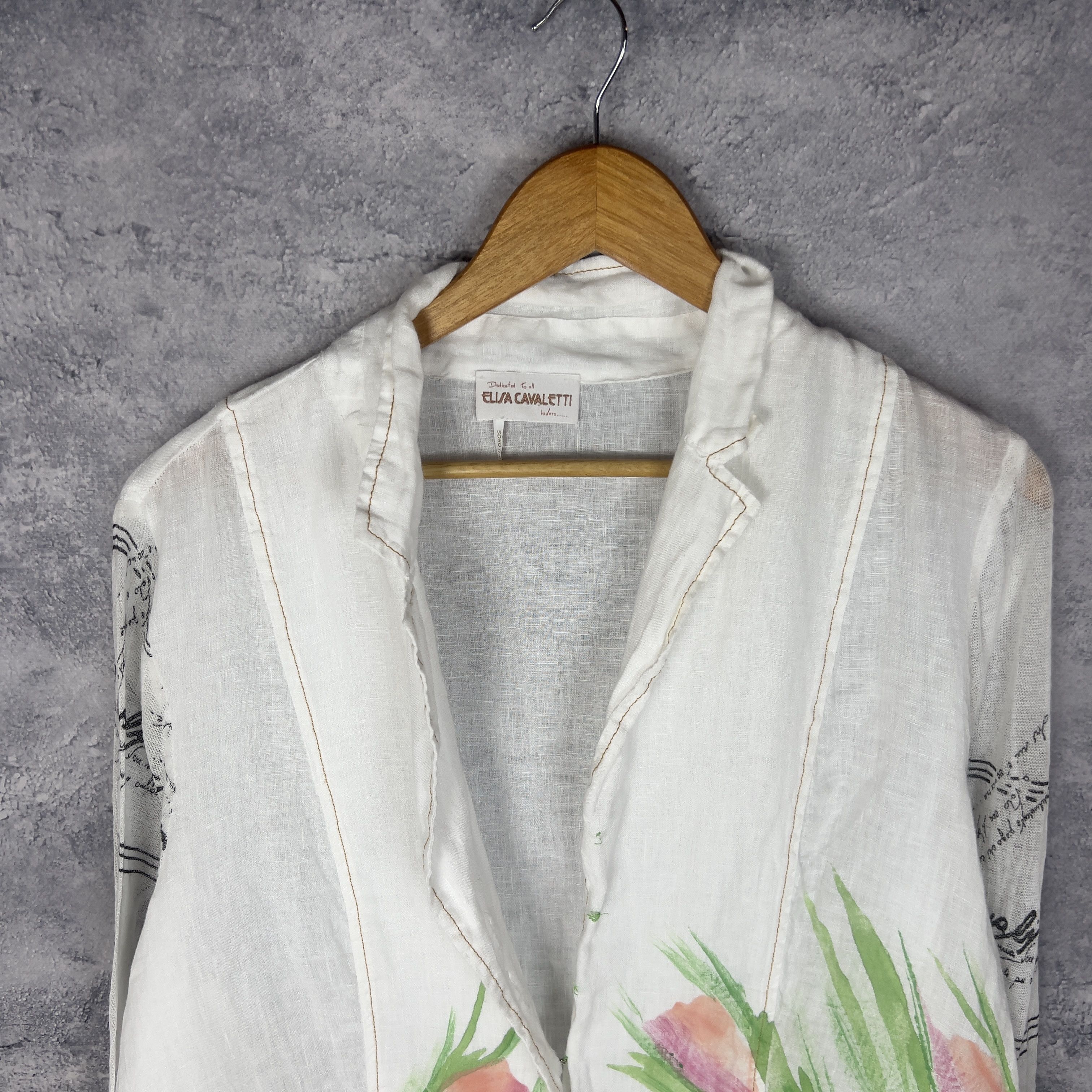 Elisa Cavaletti × Vintage Elisa Cavaletti Luxury Blouse Size 1 White Long Sleeve Size XS / US 0-2 / IT 36-38 - 2 Thumbnail