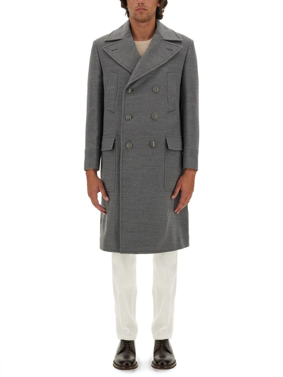 Brunello Cucinelli BRUNELLO CUCINELLI DOUBLE-BREASTED COAT - GREY (IT 50) Size US L / EU 52-54 / 3 - 1 Thumbnail