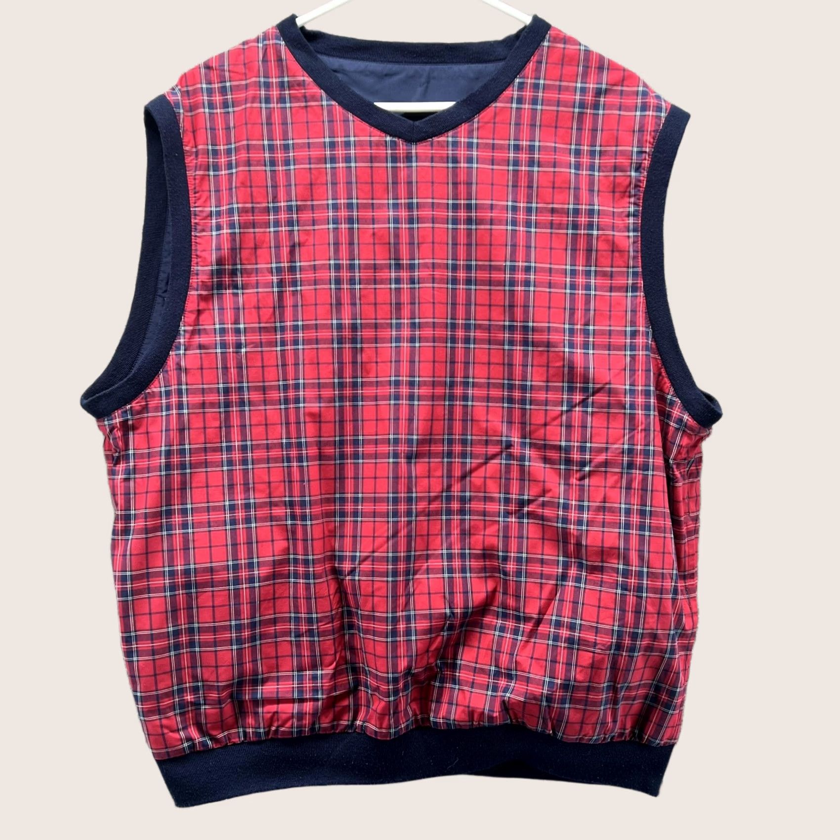Polo Ralph Lauren VINTAGE Polo Golf Ralph Lauren Vest Mens L Blue Plaid Reversible Windbreaker Size US L / EU 52-54 / 3 - 1 Thumbnail
