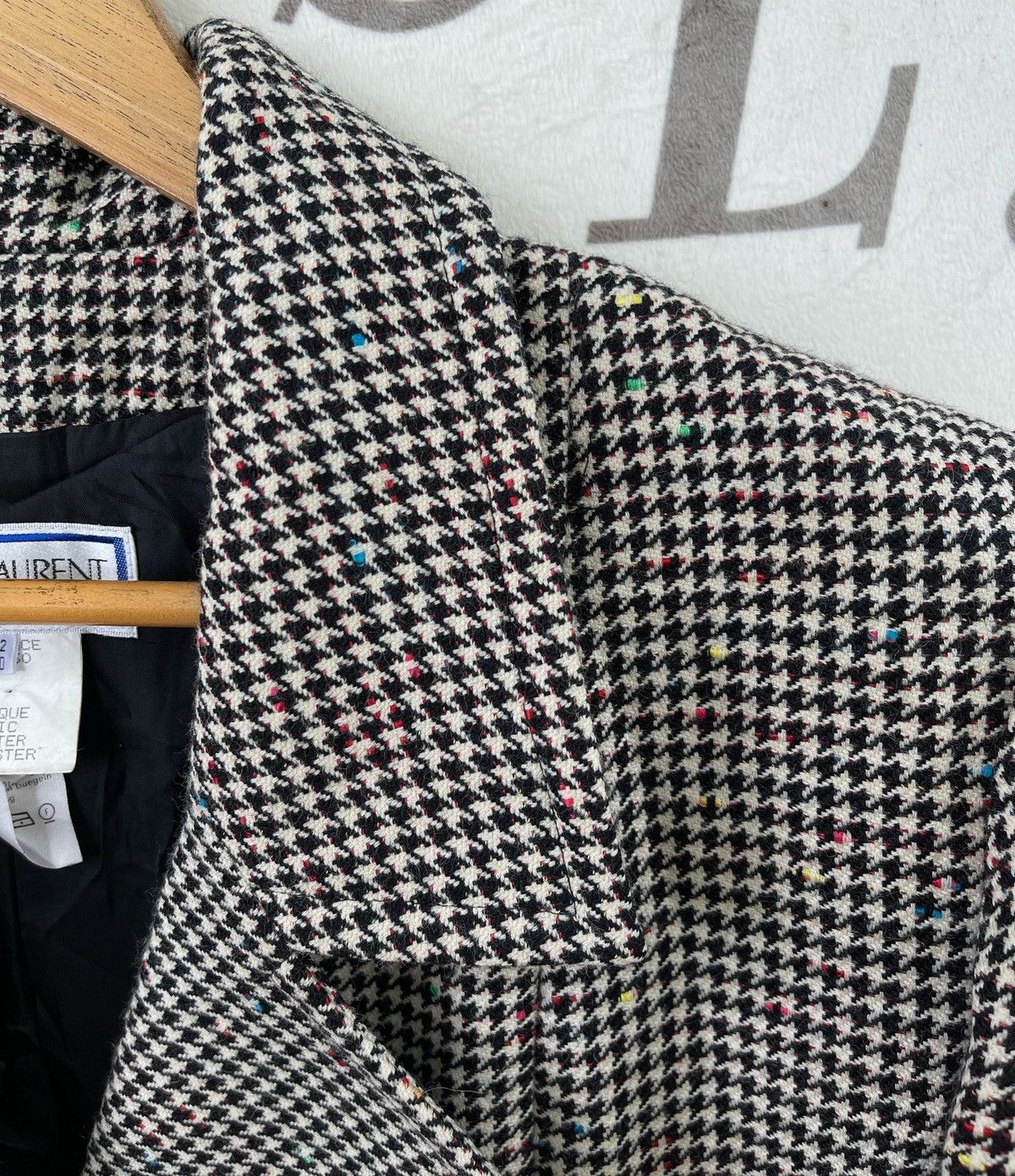 Yves Saint Laurent 🔥A/W 1980 YVES SAINT LAURENT WOMEN'S HOUNDSTOOTH JACKET Size M / US 6-8 / IT 42-44 - 13 Thumbnail