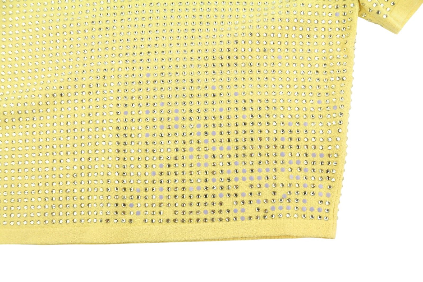Sandro VIERGE 2 M Yellow Shiny Embellished Polo 88511 Size M / US 6-8 / IT 42-44 - 10 Thumbnail