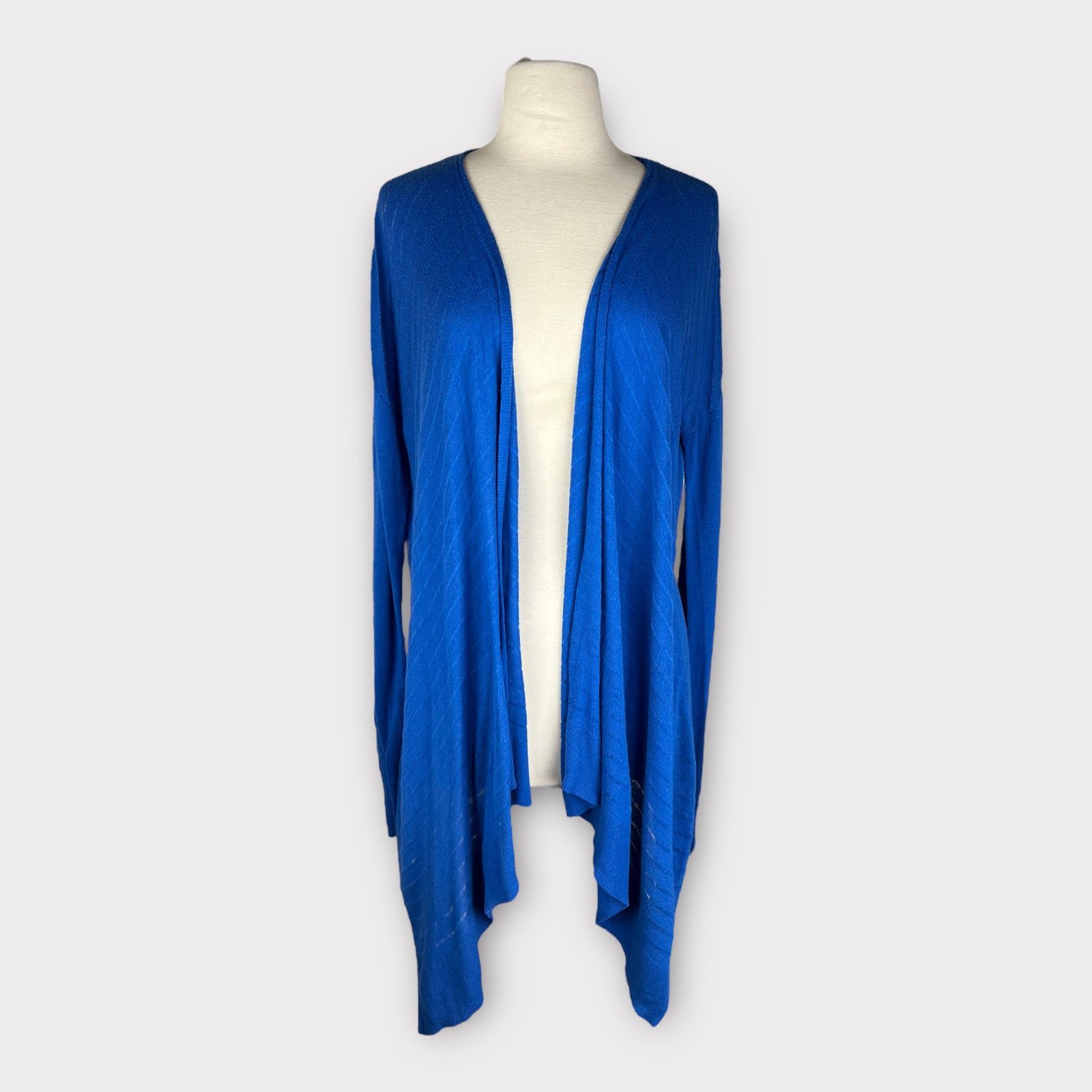 Mossimo Mossimo | Cobalt Blue Open Front Waterfall Cardigan Sweater Size L / US 10 / IT 46 - 1 Thumbnail