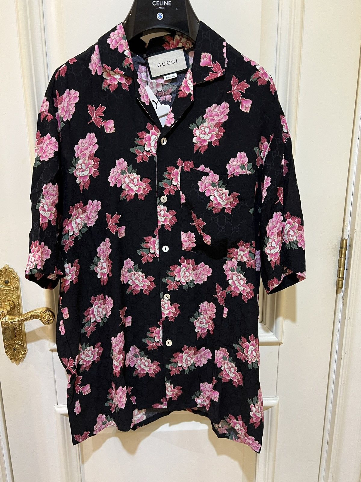 Gucci Silk Peony blossom Hawaiian shirt Size US M / EU 48-50 / 2 - 1 Thumbnail