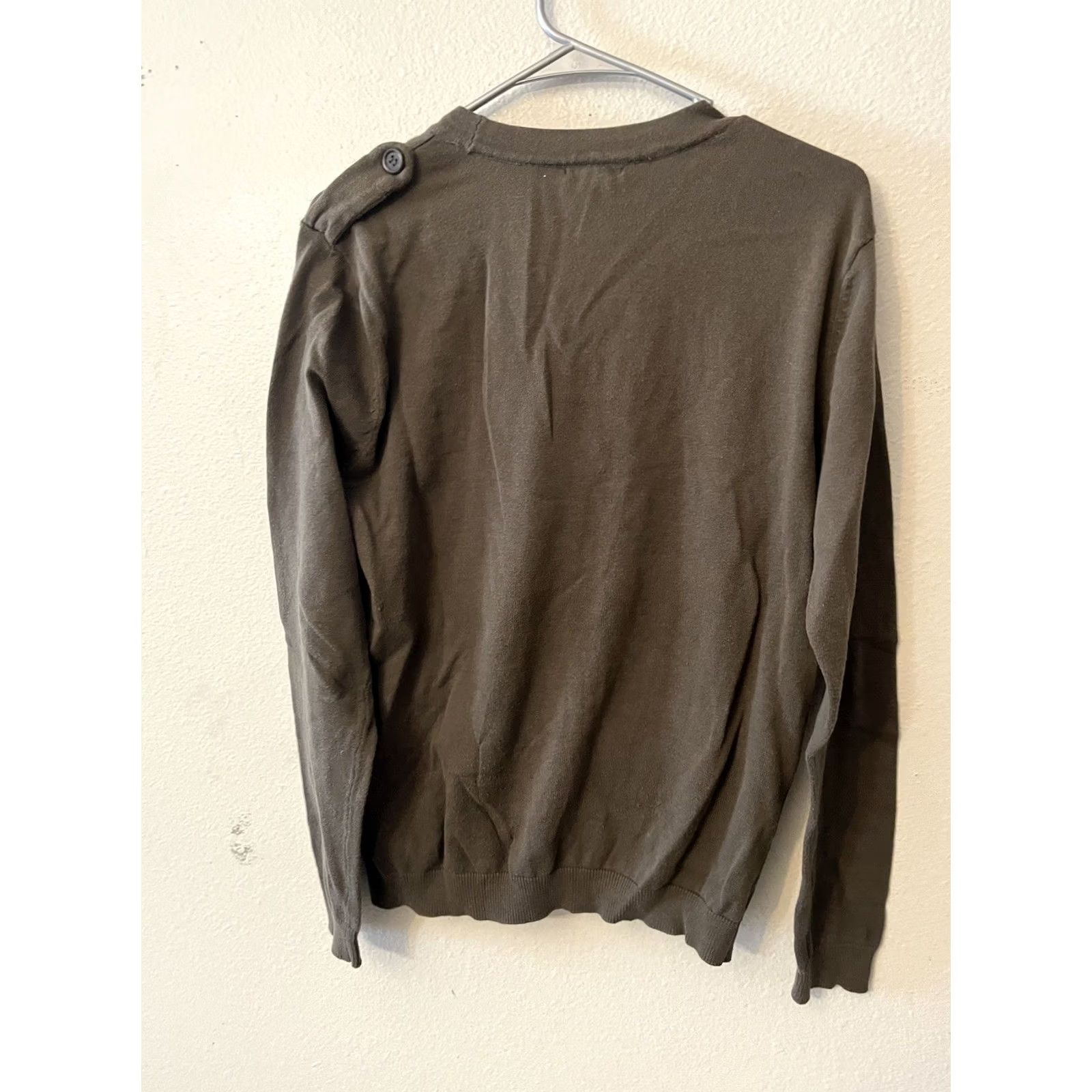 H&M HM Logg Cardigan Sweater Men’s Size Medium Brown Button Up Military Style Size US M / EU 48-50 / 2 - 3 Thumbnail