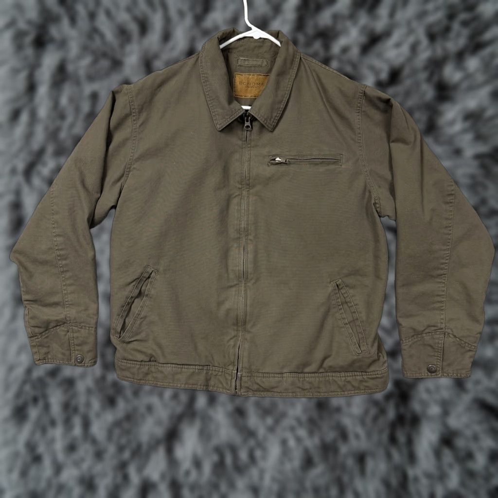 Vintage SONOMA life+style Bomber Jacket Mens L Brown Canvas Fleece Lined Workwear Size US L / EU 52-54 / 3 - 1 Thumbnail