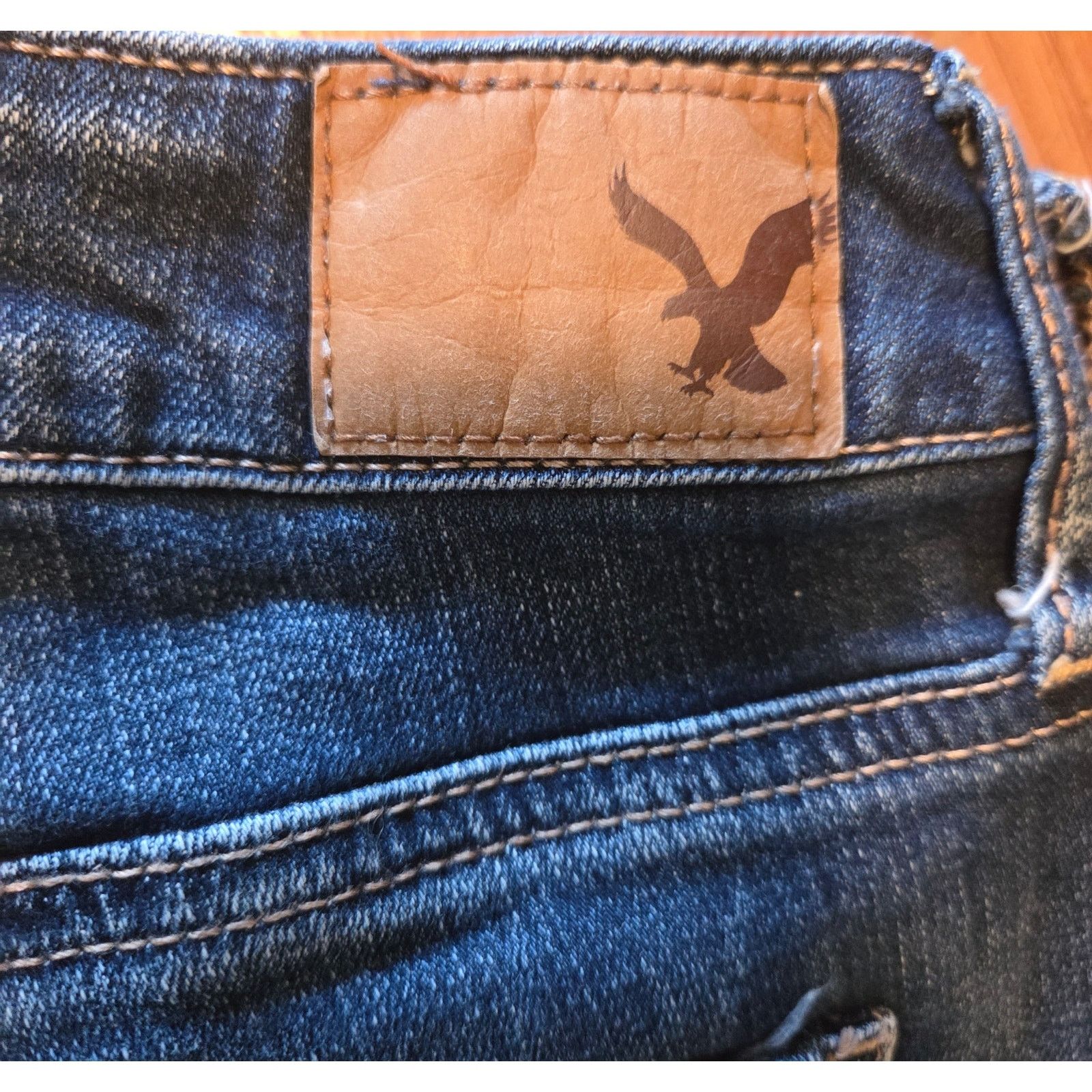American Eagle Outfitters American Eagle Acid Wash Blue Denim Jeggings - Size 8 Size 30" / US 8 / IT 44 - 4 Thumbnail
