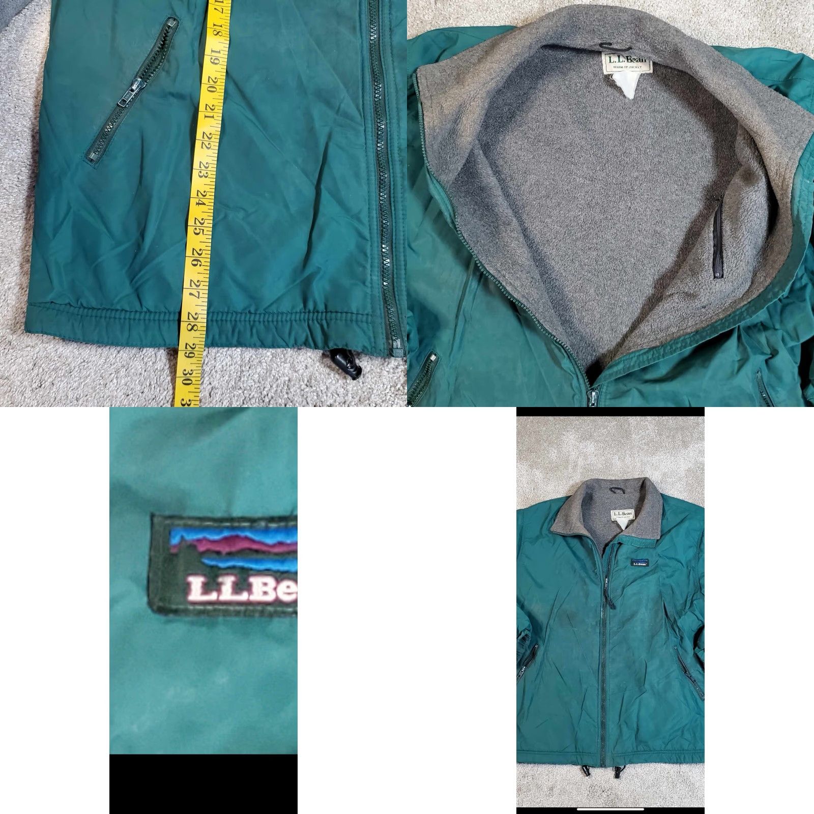 Vintage VINTAGE 90s L.L. Bean Bomber Jacket Teal Blue Fleece Lined Full Zip Distressed Mens Size L Size US L / EU 52-54 / 3 - 9 Thumbnail