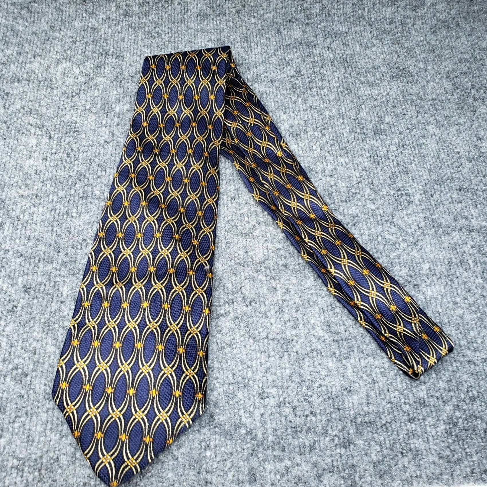 Robert Talbott Robert Talbott Tie Mens Blue Silk Geometric Handsewn Designer USA Studio Neck Size ONE SIZE - 3 Thumbnail