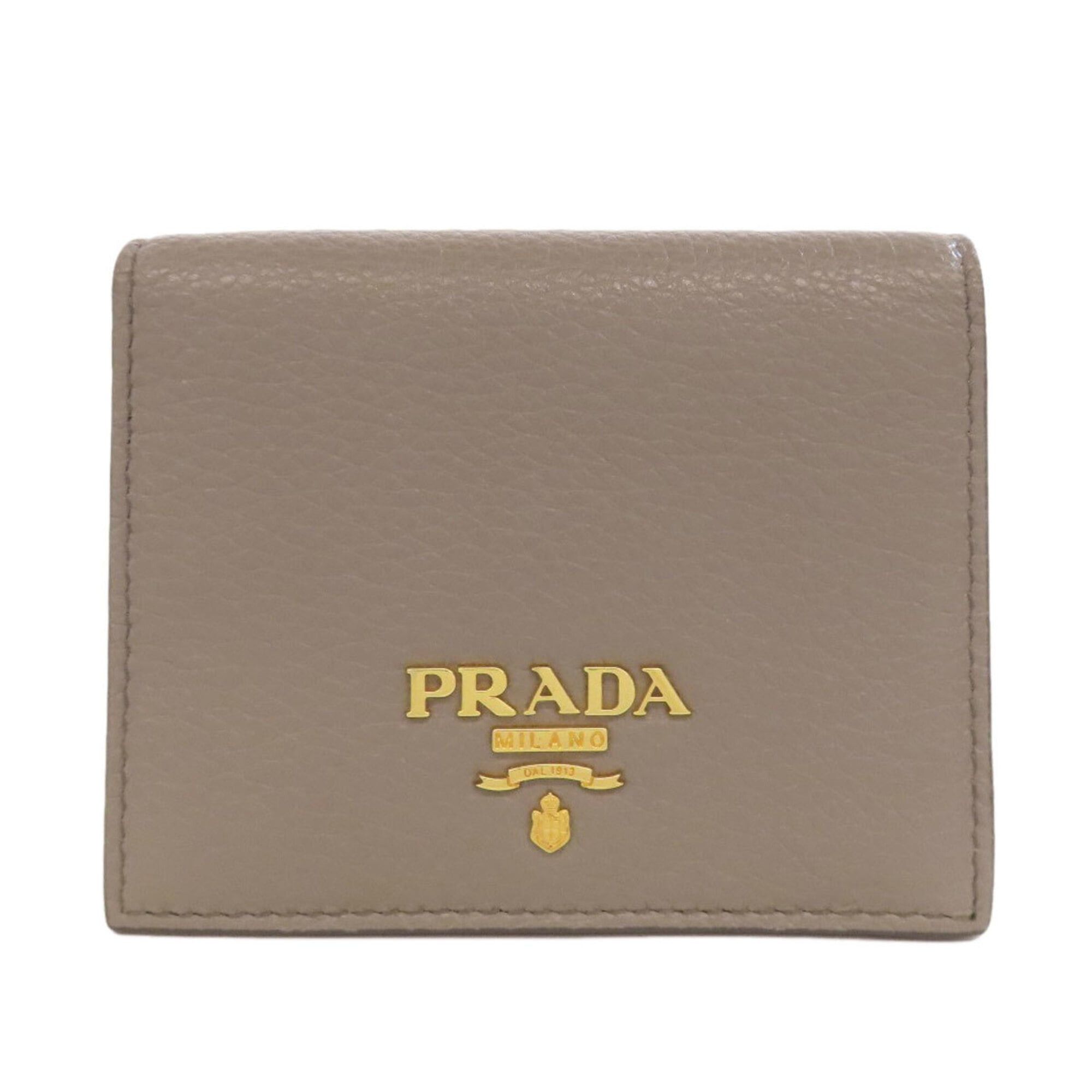 Prada Prada Logo Bi-fold Leather Wallet for Women PRADA Size ONE SIZE - 1 Thumbnail