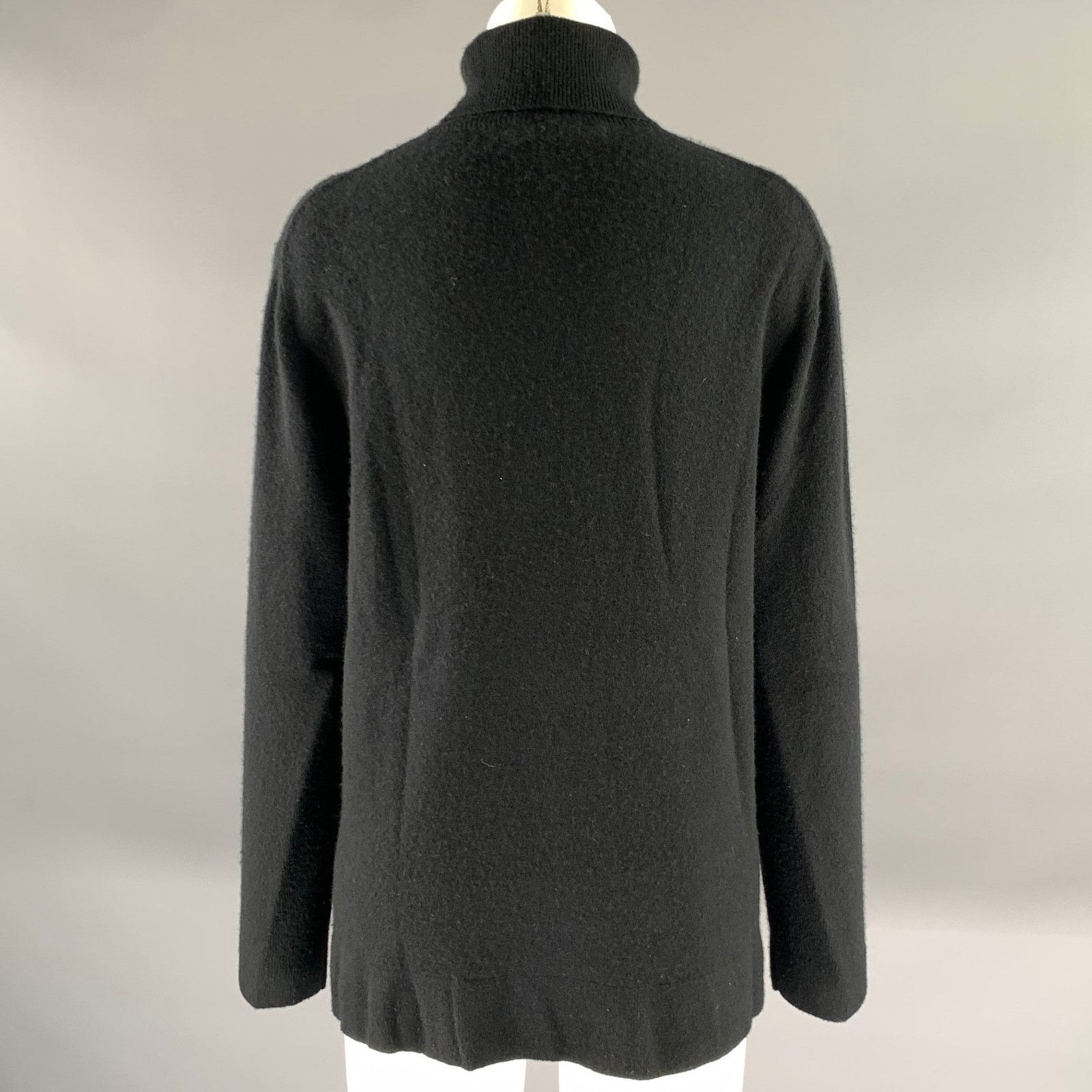 Neiman Marcus NEIMAN MARCUS Size XL Black Cashmere Turtleneck Sweater Size XL / US 12-14 / IT 48-50 - 4 Thumbnail