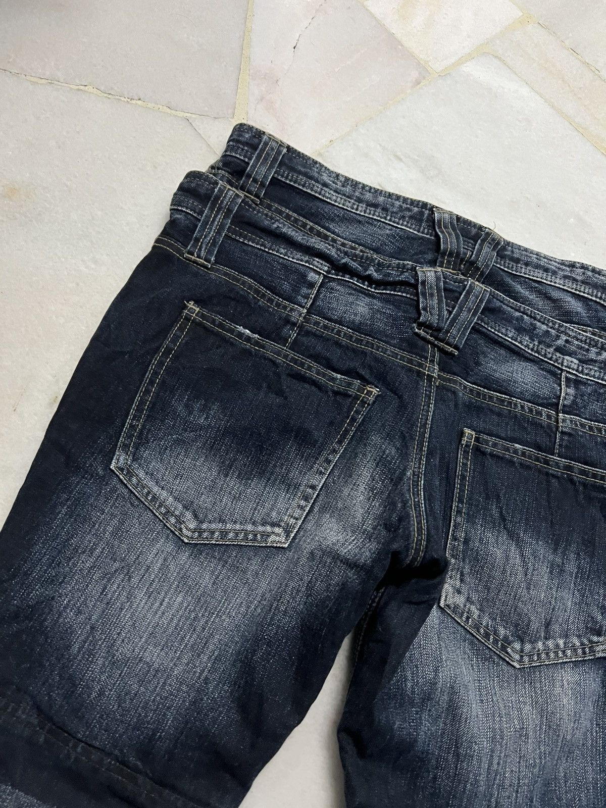 Japanese Brand PPFM DOUBLE WAIST RARE JEANS Size US 33 - 15 Thumbnail
