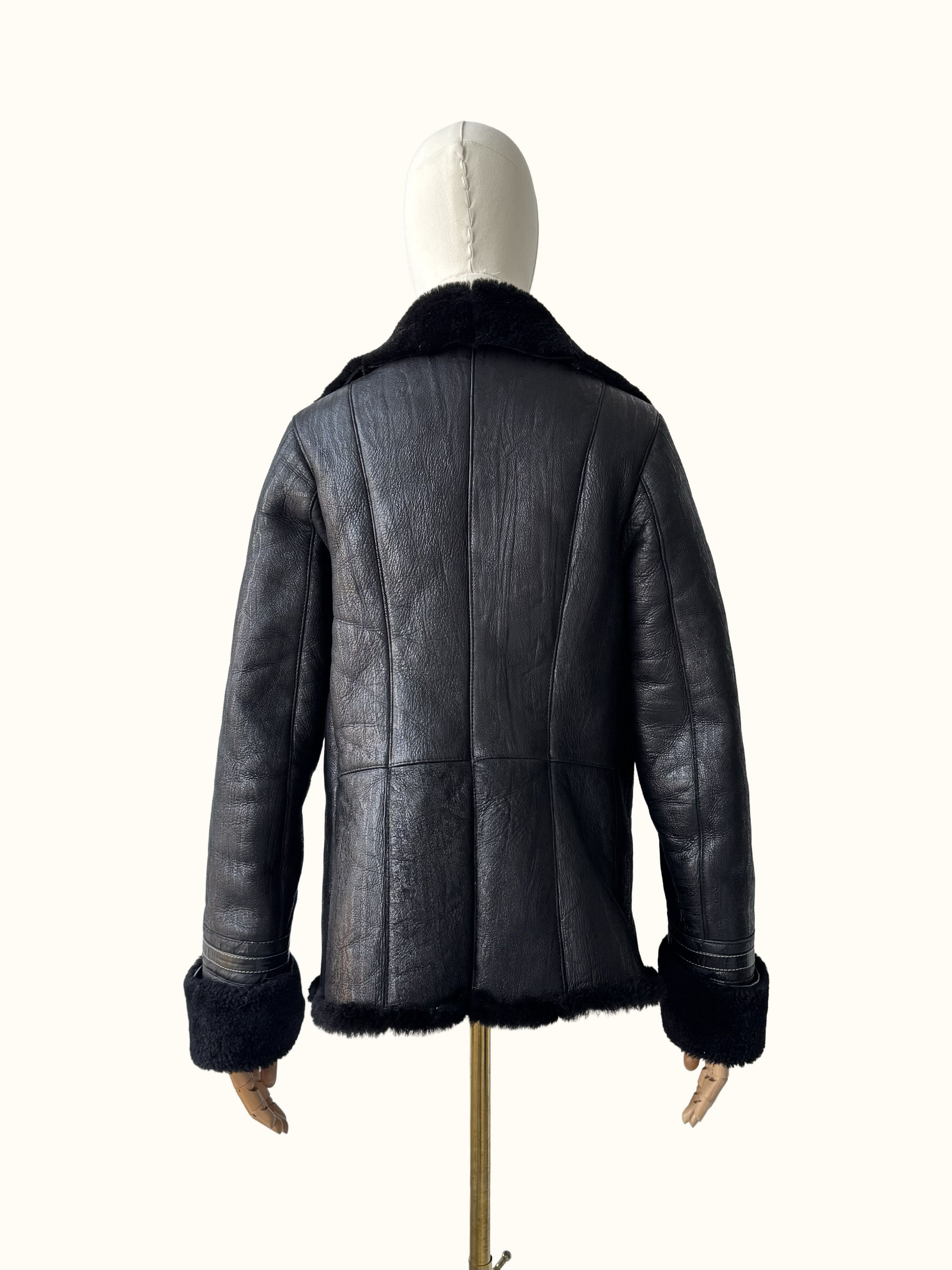Vintage Vintage Real Sheepskin Jacket (B550) Size S / US 4 / IT 40 - 4 Thumbnail