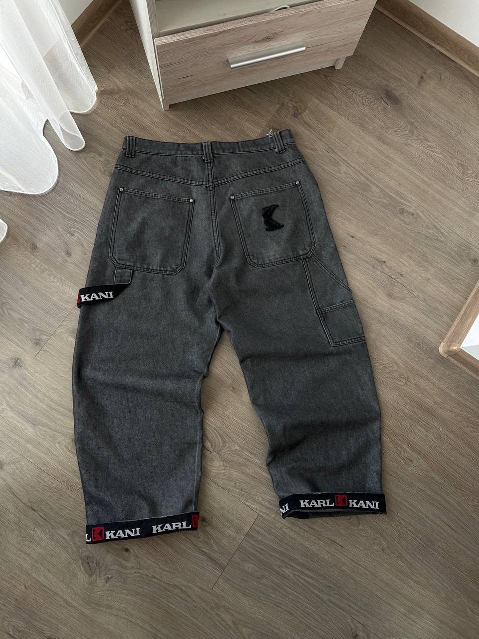 Karl Kani × Vintage Vintage Karl Kani Gray Baggy Distressed Faded Pants Size US 36 / EU 52 - 6 Thumbnail