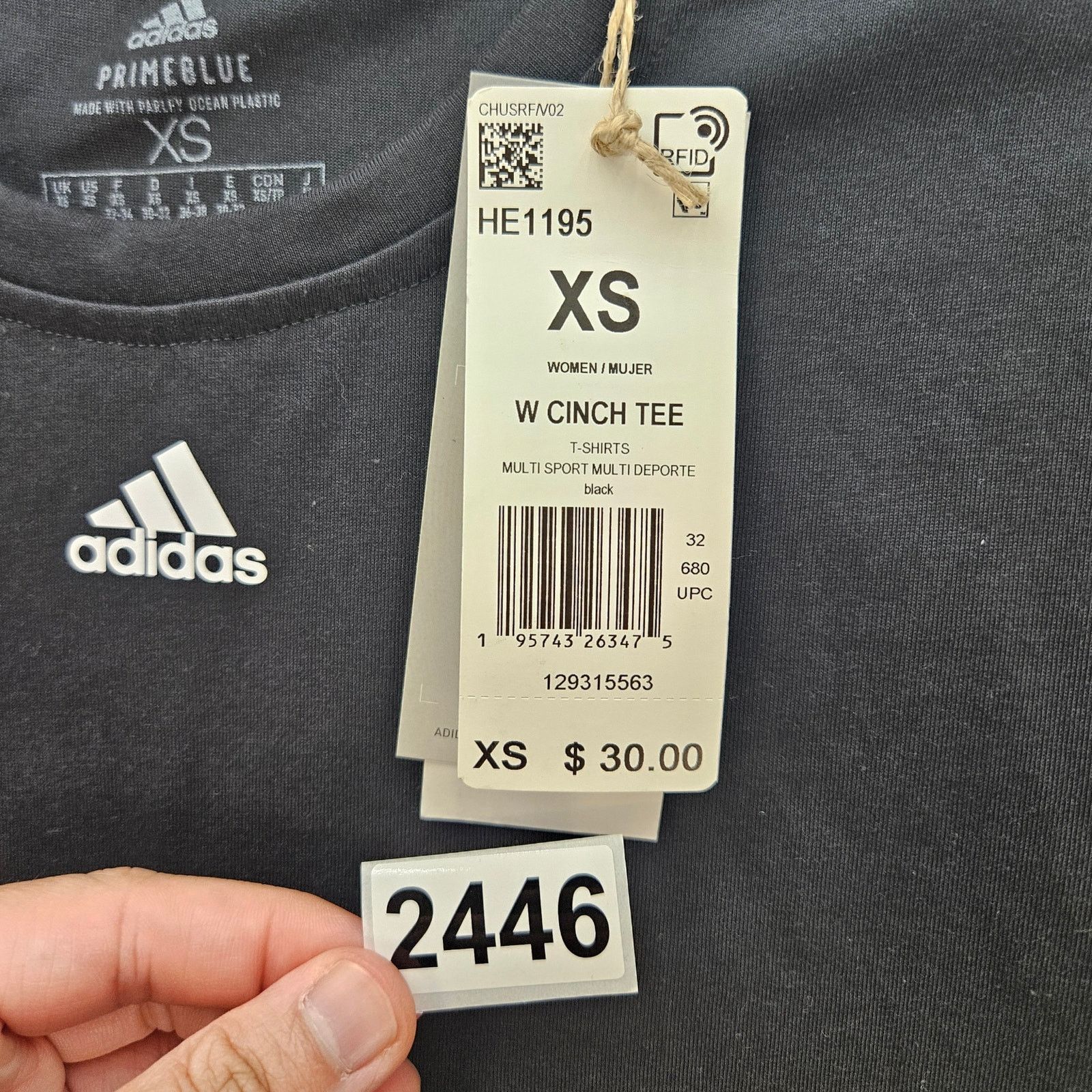 Adidas ADIDAS WOMEN'S XS CINCH TEE MULTI SPORT BLACK NWT Size XS / US 0-2 / IT 36-38 - 4 Thumbnail