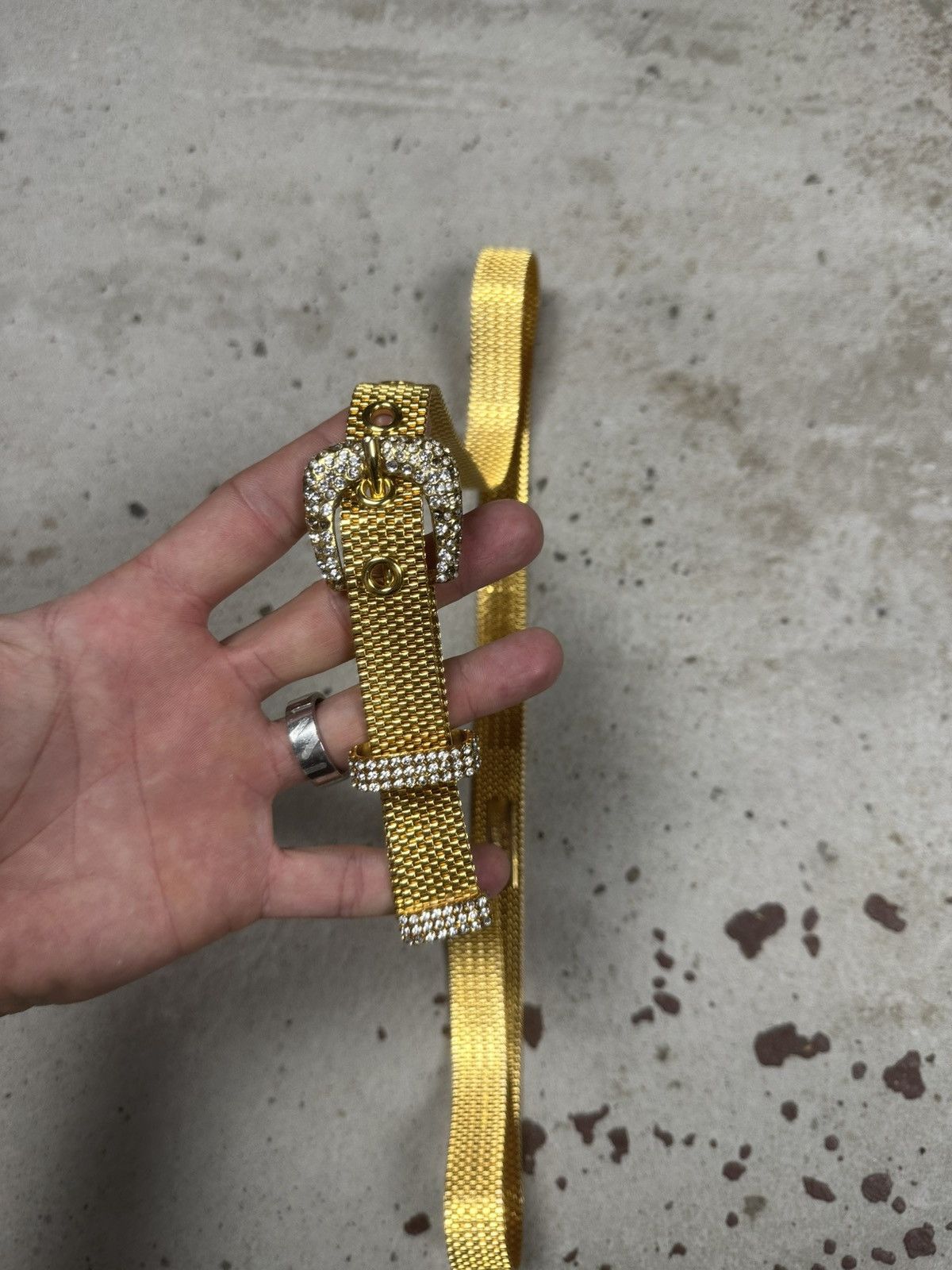Dolce & Gabbana Dolce & Gabbana Gold Crystal Rhinestones Mesh Belt Size 36 - 9 Thumbnail