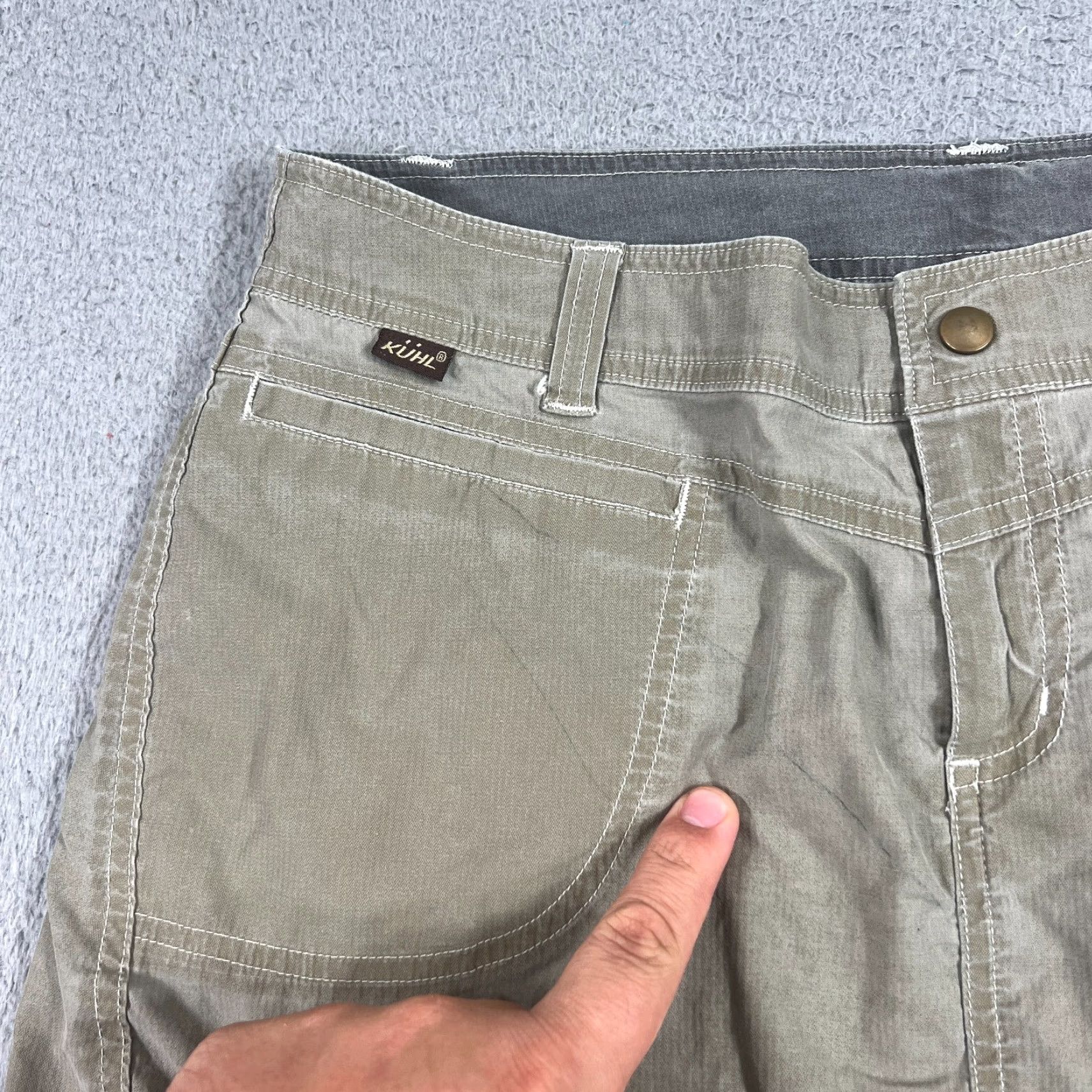 Vintage Kuhl Women's Skirt 12 Short A-Line Casual Pockets Cotton Nylon Spandex Gray Modern Outdoor Summer Size 34" / US 12 / IT 48 - 3 Thumbnail