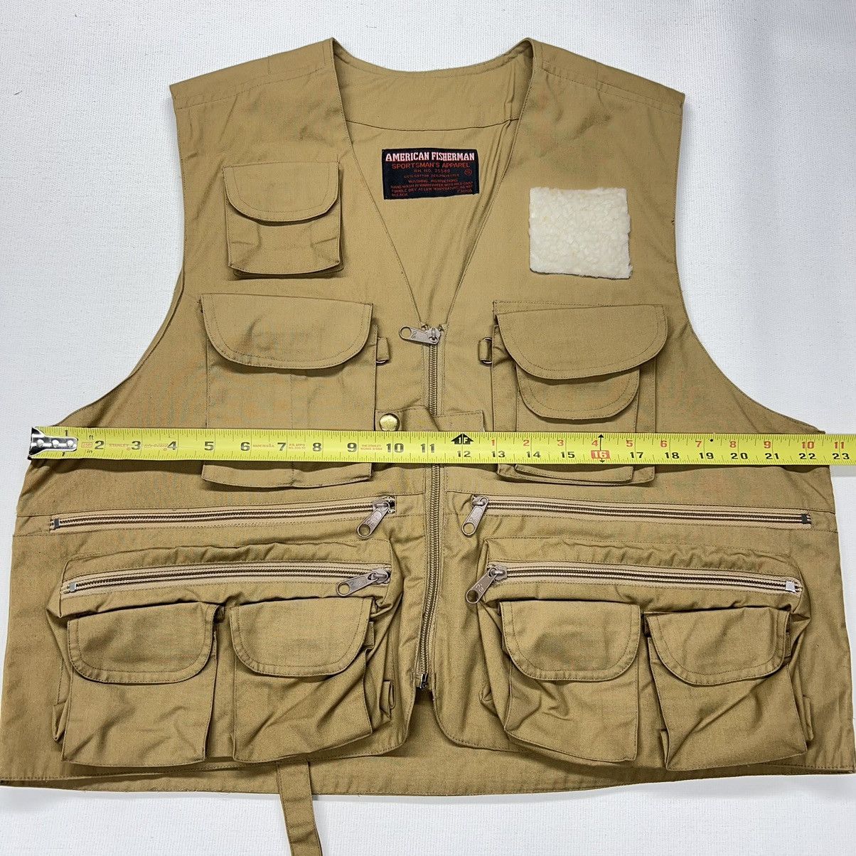 Vintage VTG American Fisherman Vest Khaki Fishing Pocket Hunting Zip Size US S / EU 44-46 / 1 - 16 Thumbnail