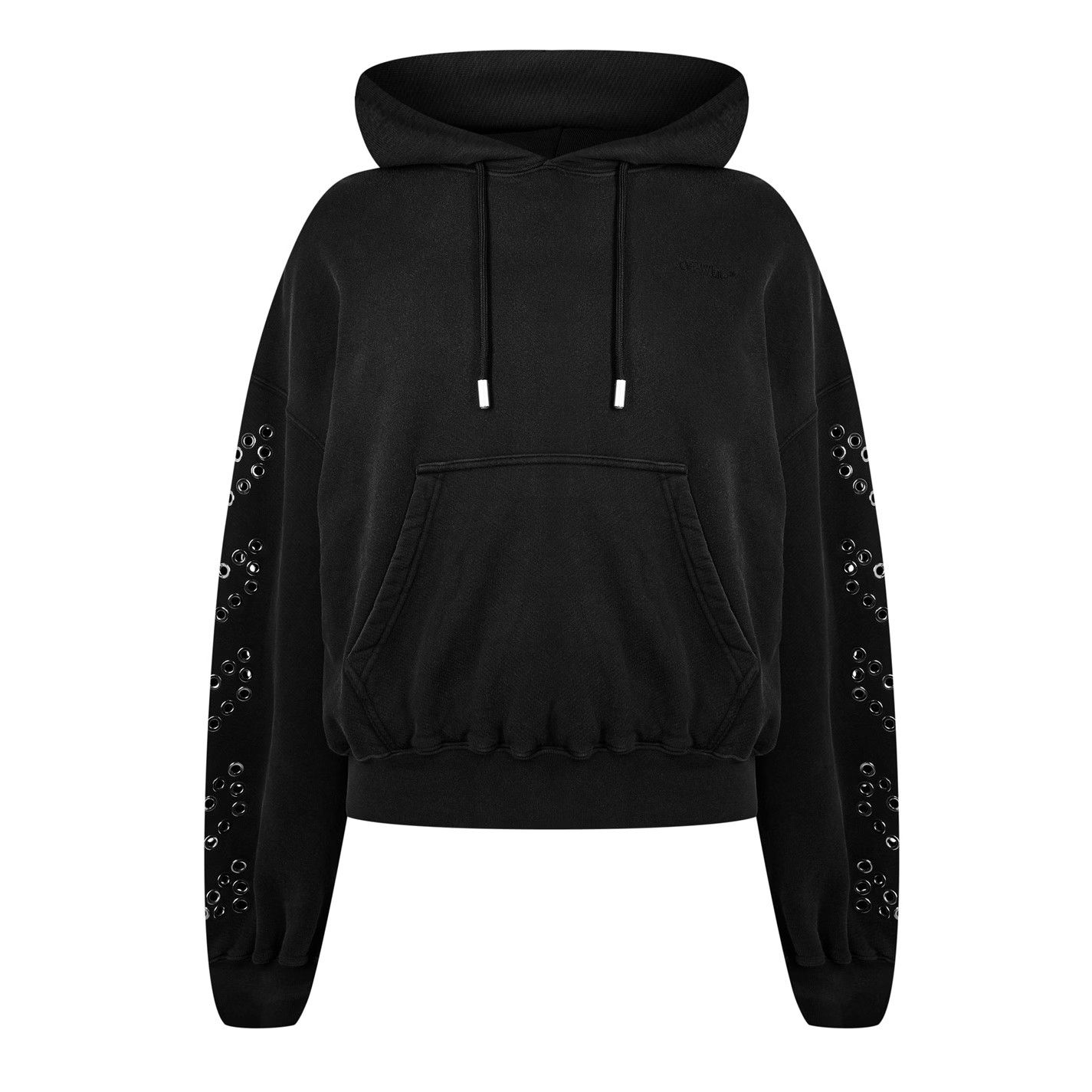 Off-White o1g2r1mq0226 Eyelet Hoodie In Black Size US L / EU 52-54 / 3 - 1 Thumbnail